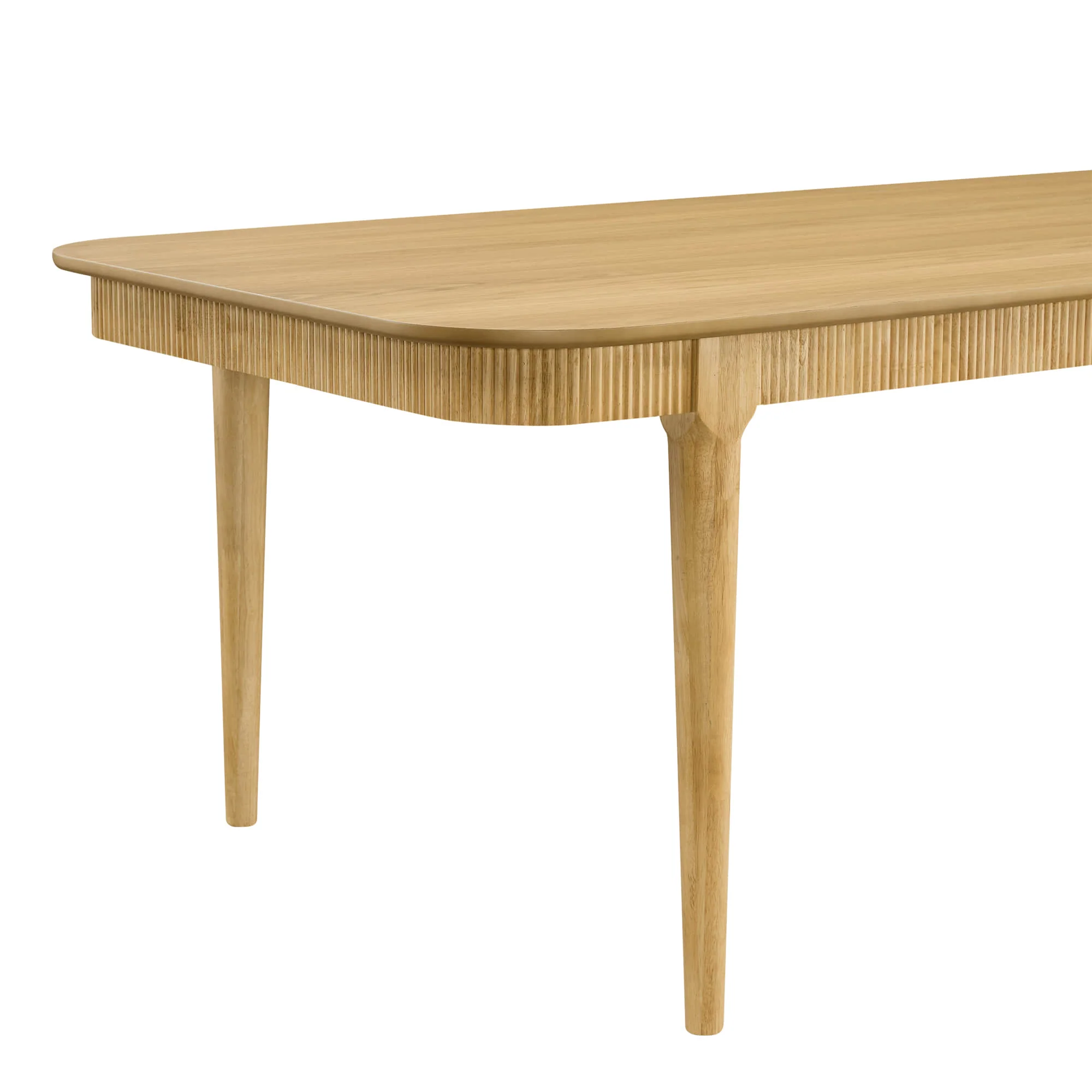 64.6" Nala Rectangular Fluted Wood Dining Table - Image 19