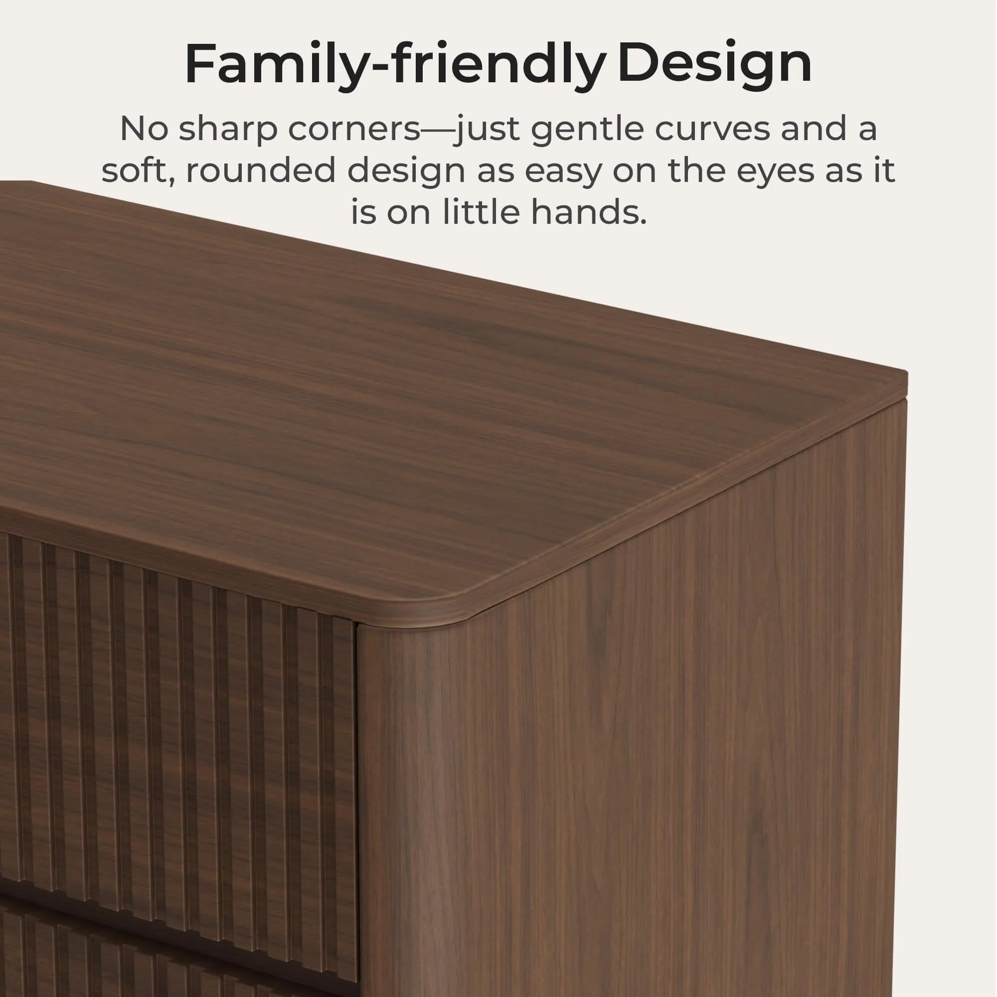 46" Coral 6-Drawer Fluted Double Dresser Sideboard - Image 5