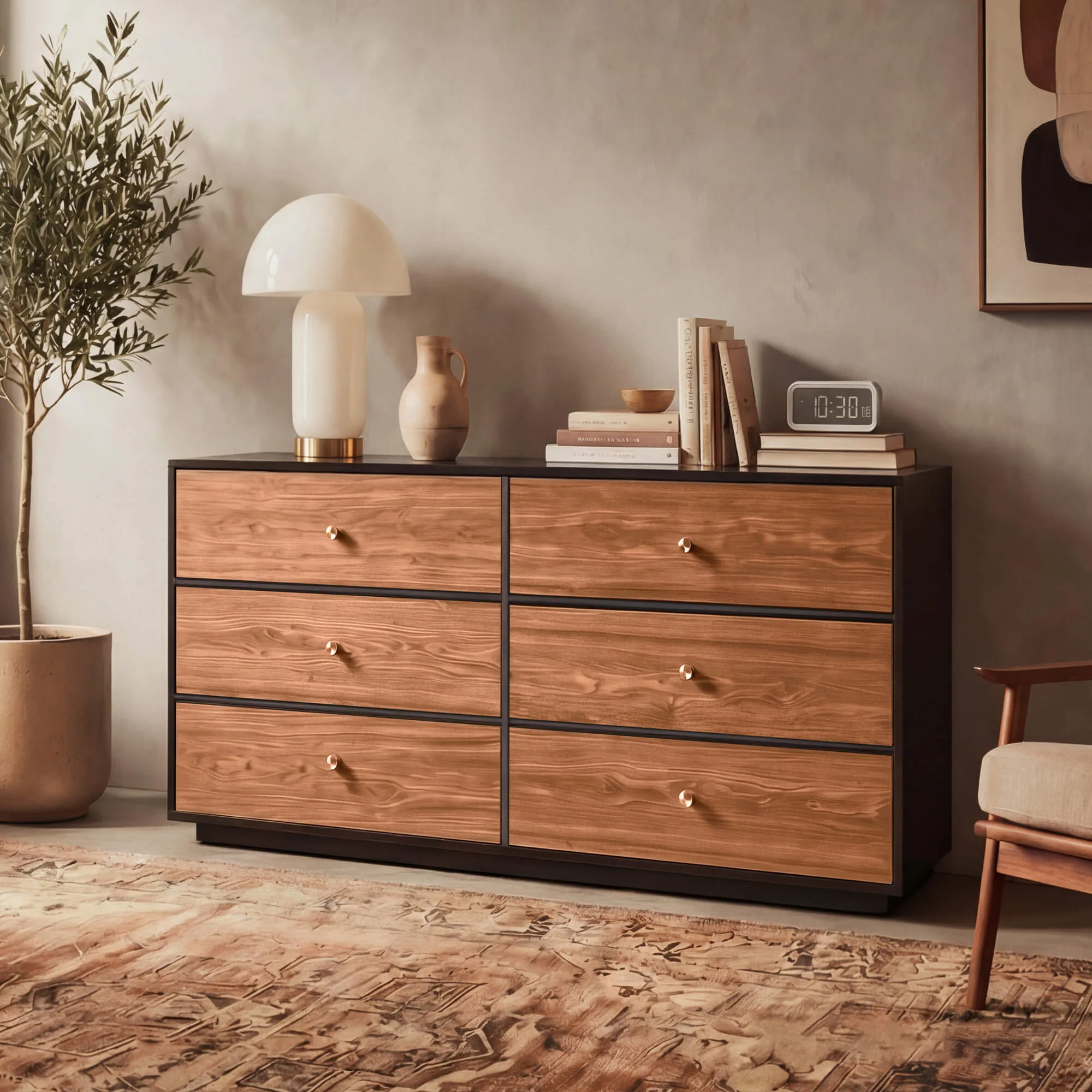 48" Vanessa 6-Drawer Wood Double Dresser Sideboard - Image 3