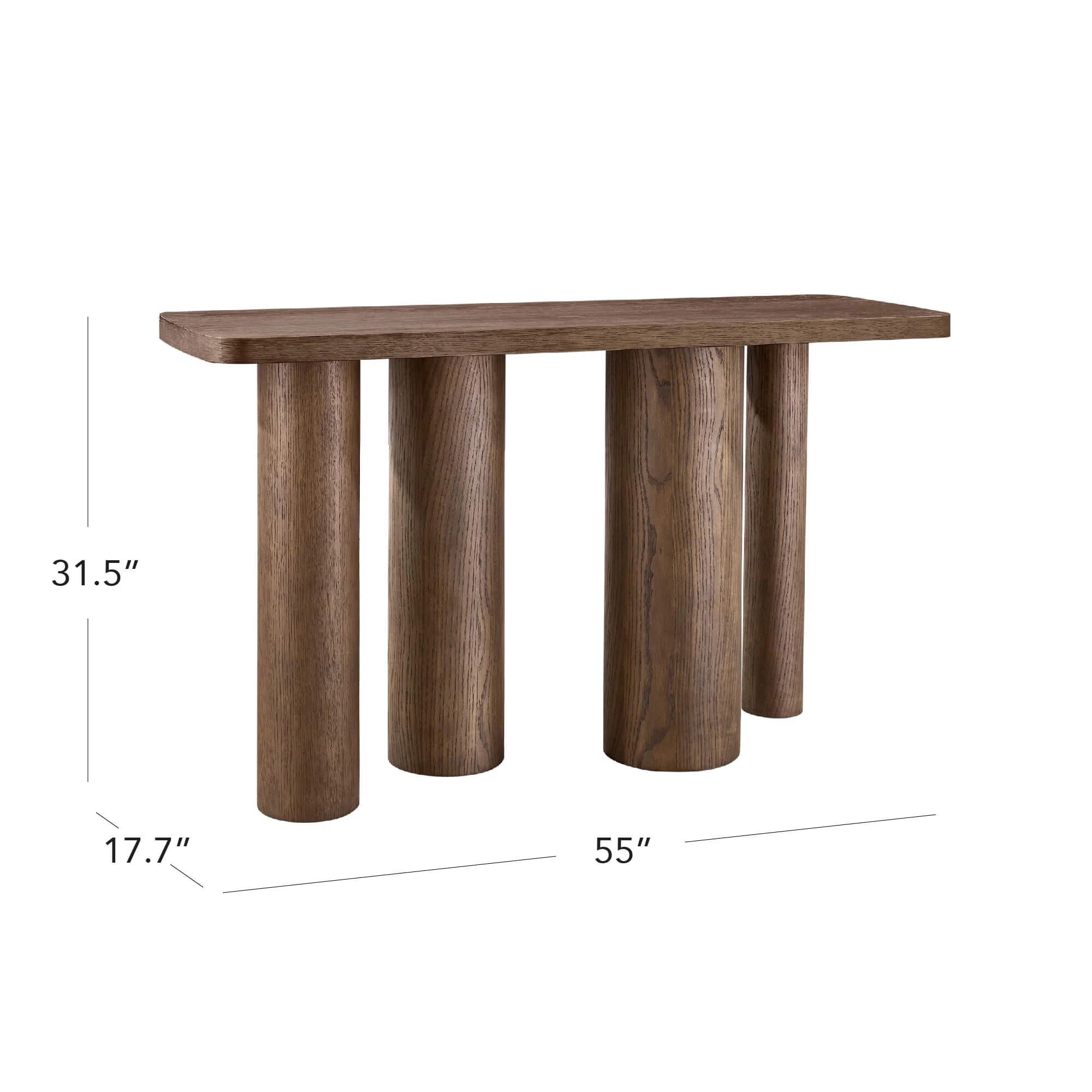 55" Eason Mid-century Oak Wood Console Table - Image 8