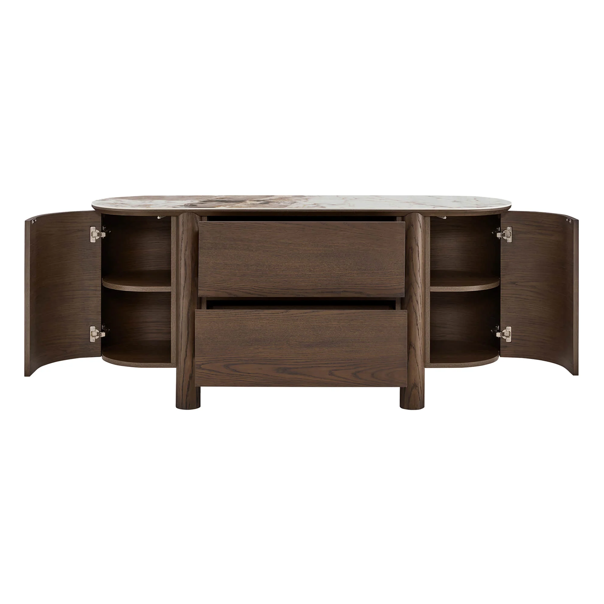 63" Barry Mid-Century Sideboard with Sintered Stone Top - Image 9