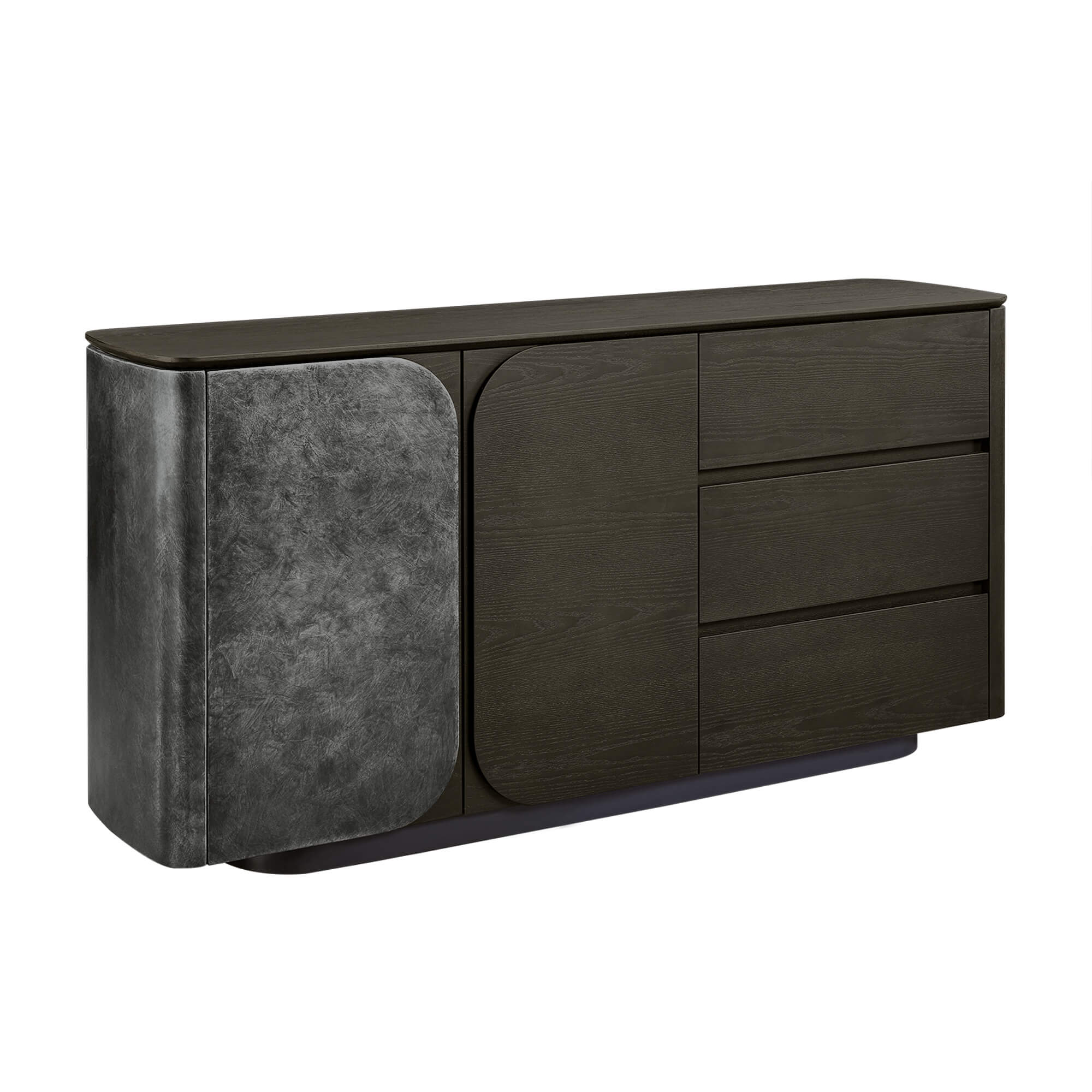 63" Samuel Scandinavian Sideboard with Metallic Lacquer Door - Image 9