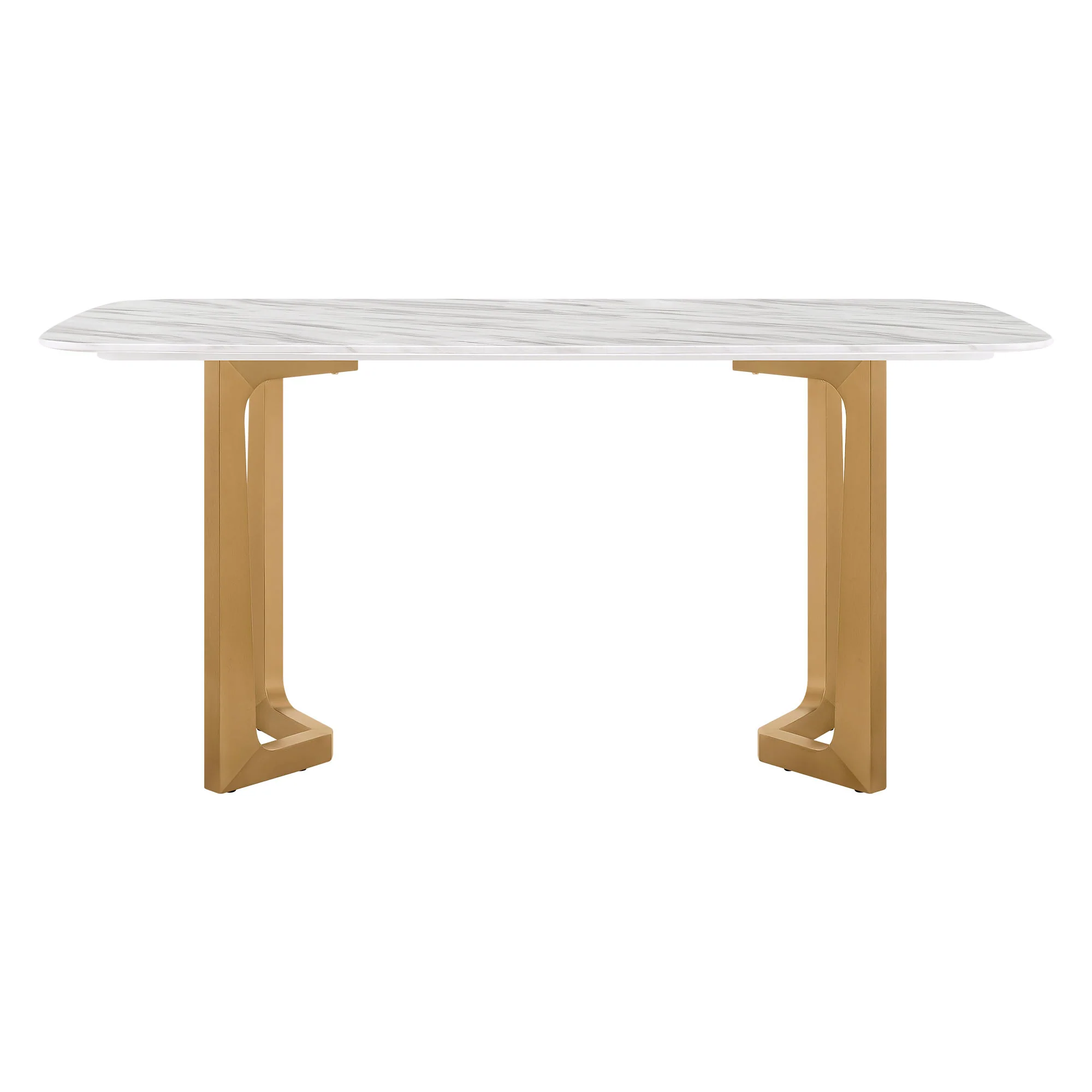 63" Teresa Marble Dining Table with U-Shaped Base - Image 3