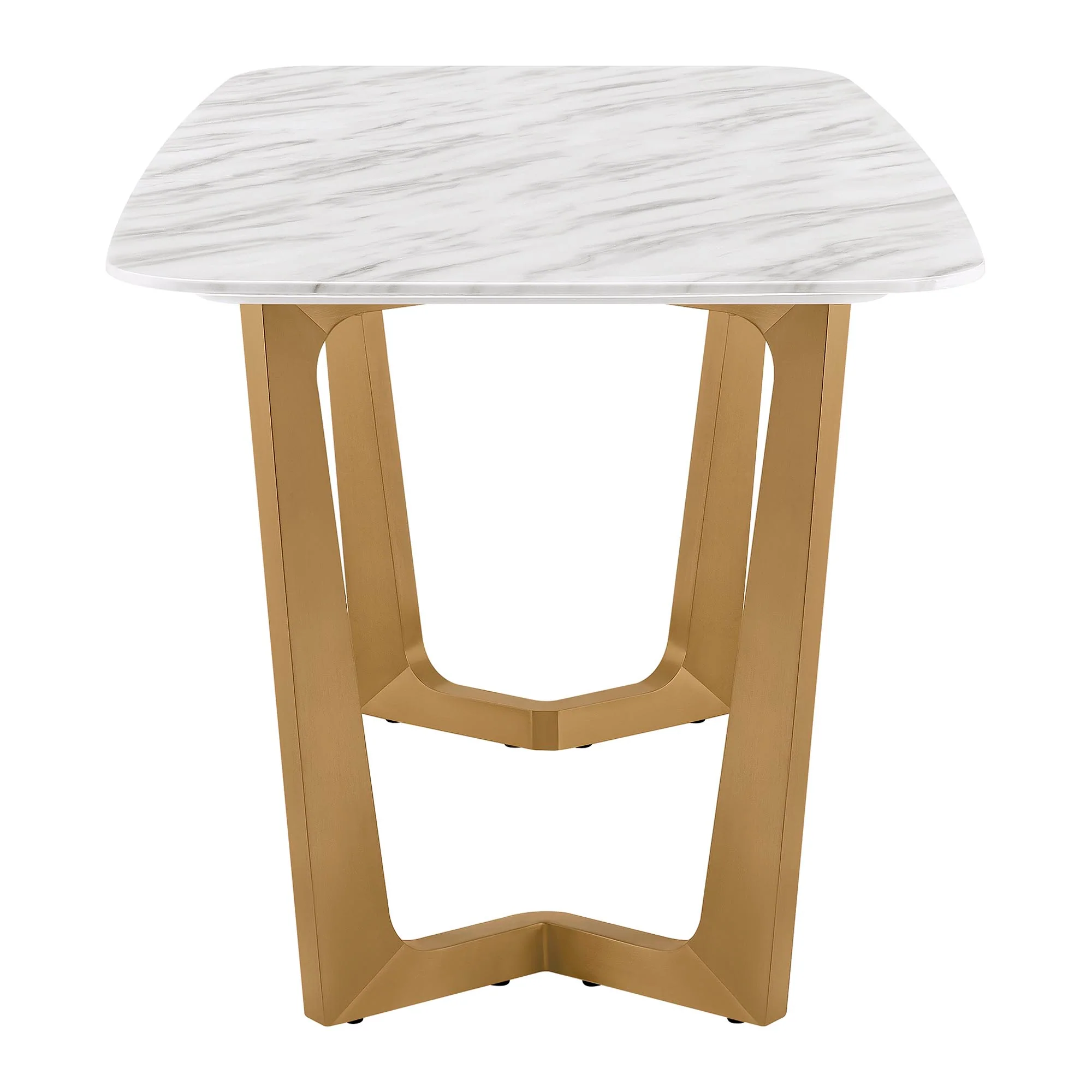 63" Teresa Marble Dining Table with U-Shaped Base - Image 5
