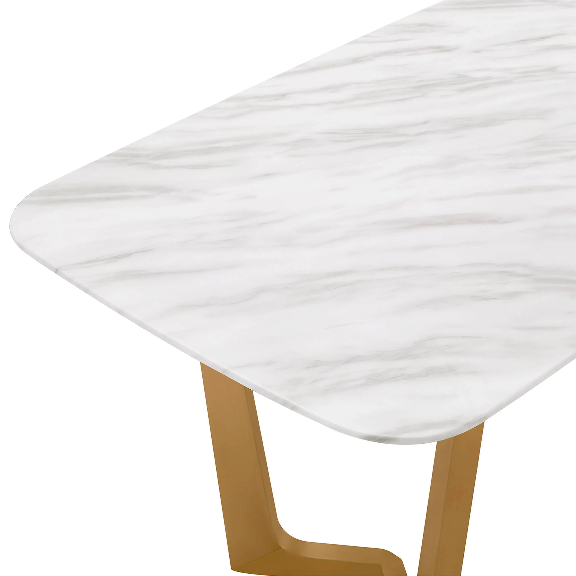 63" Teresa Marble Dining Table with U-Shaped Base - Image 6