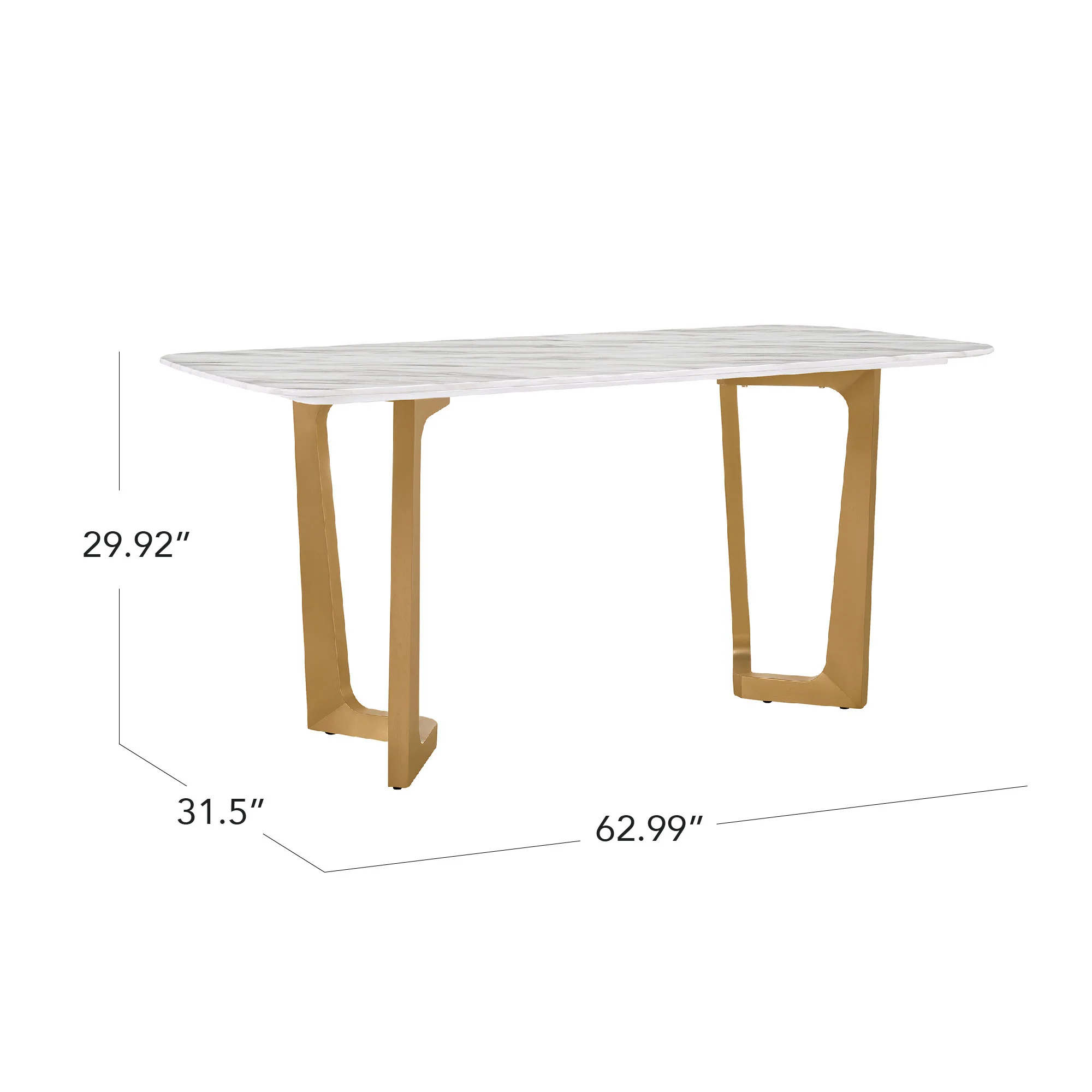 63" Teresa Marble Dining Table with U-Shaped Base - Image 8