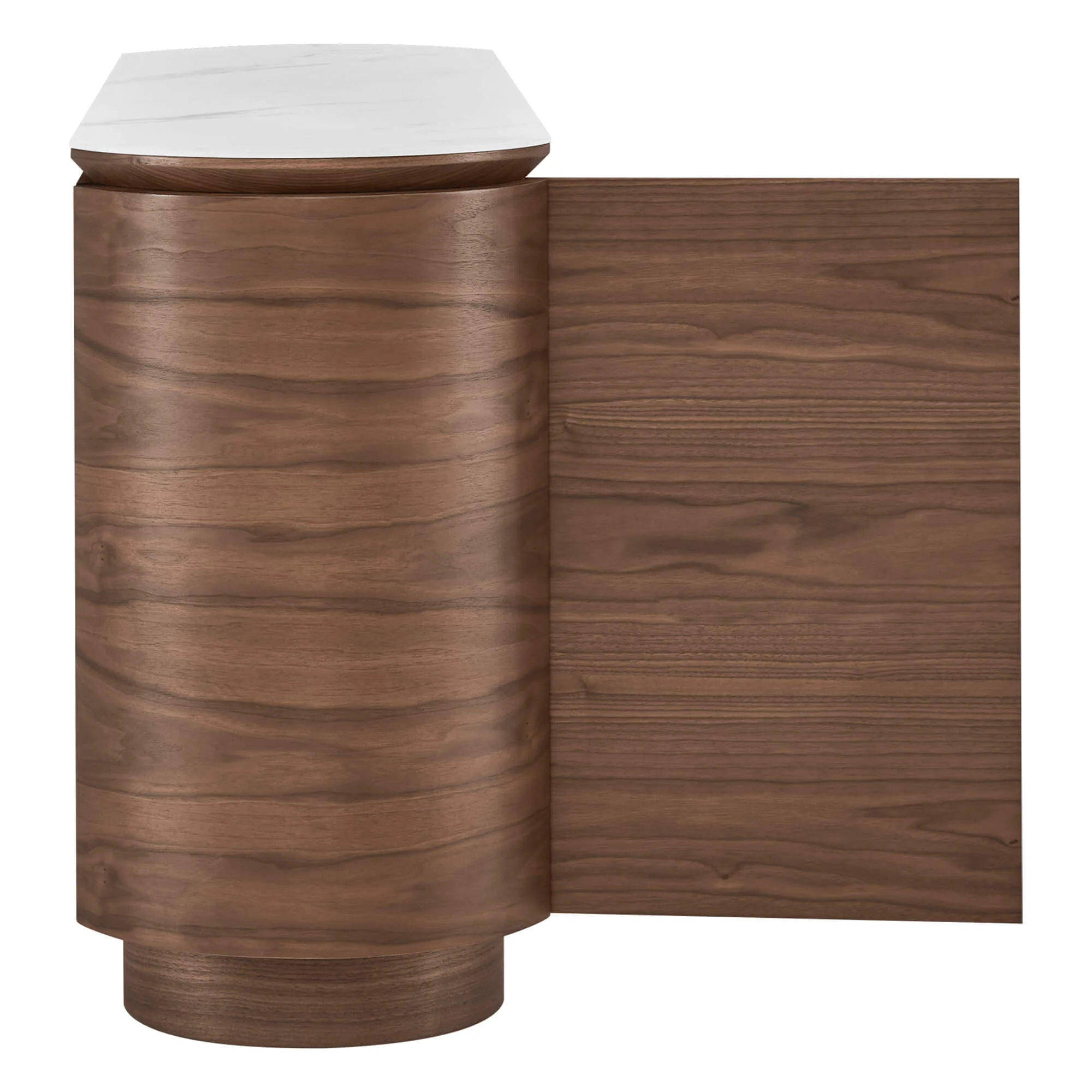 63" Todd Walnut Sideboard with Cylindrical Base - Image 11