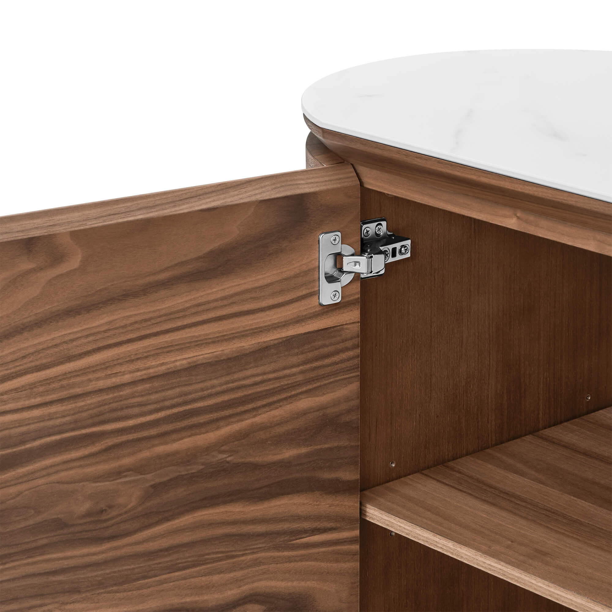 63" Todd Walnut Sideboard with Cylindrical Base - Image 13