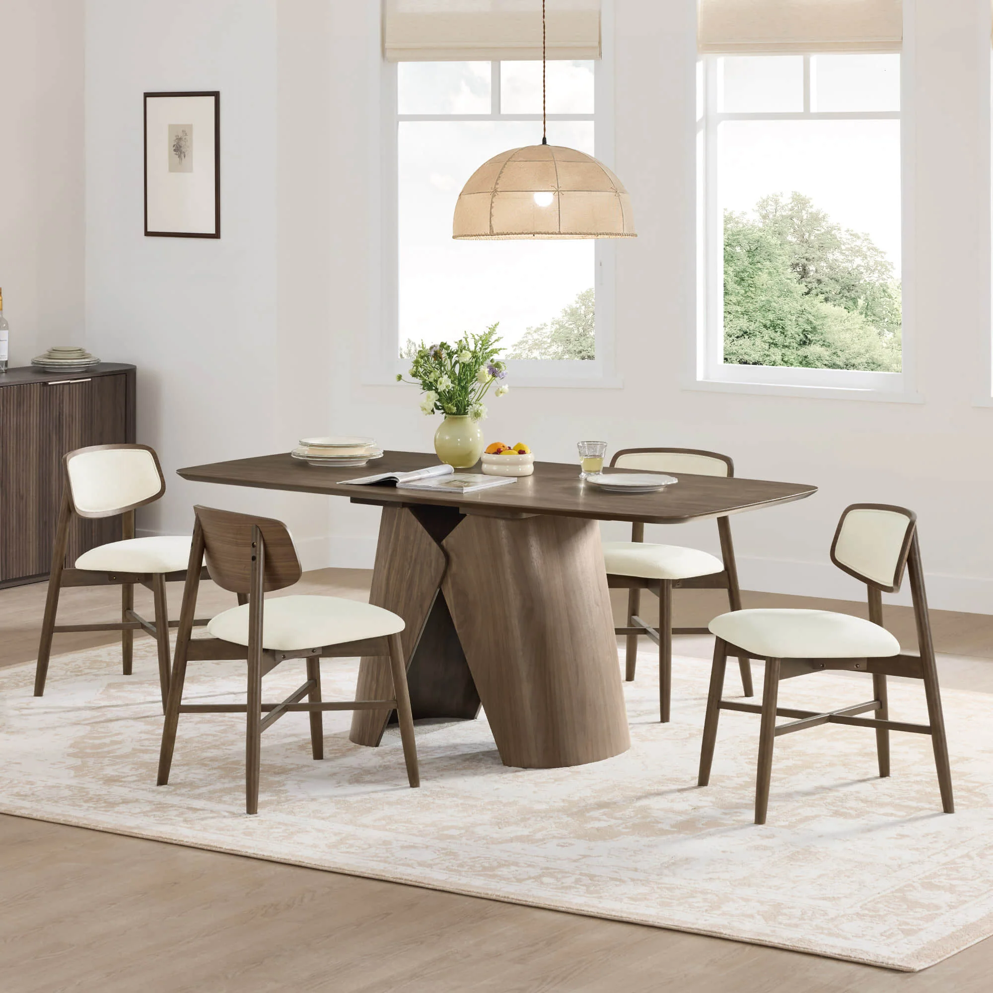 Elowen Sculptural Wood Base Dining Table - Image 23