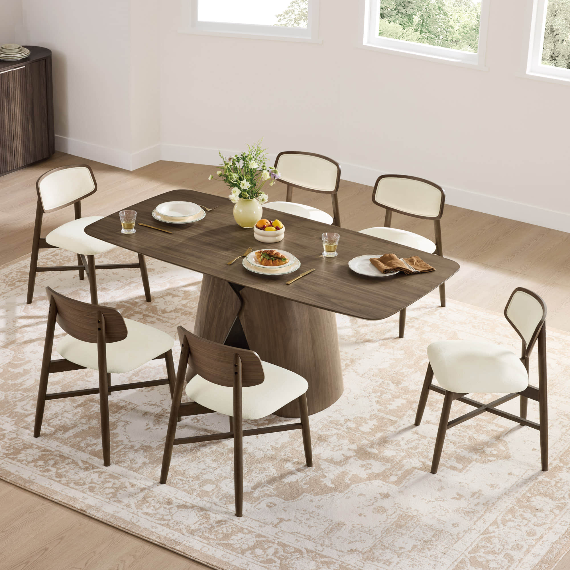 Elowen Sculptural Wood Base Dining Table - Image 5