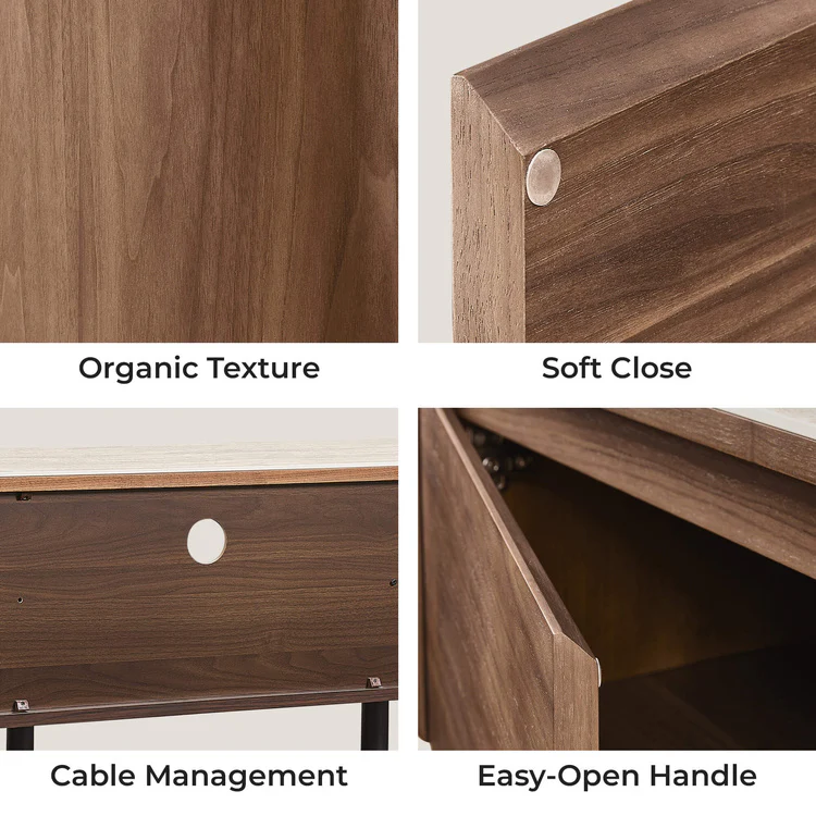 71" Chad Classic Open Shelf Functional TV Stand with Travertine - Image 10