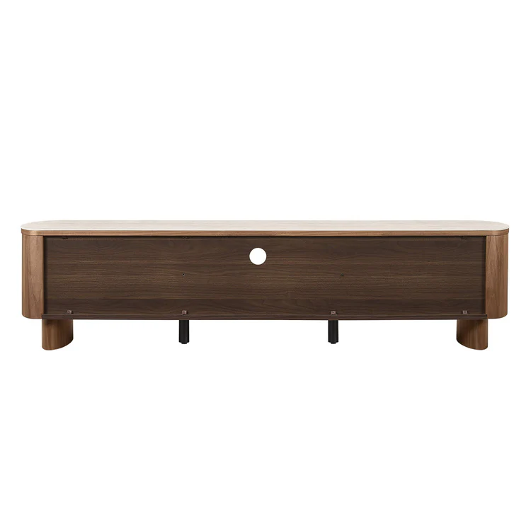 71" Chad Classic Open Shelf Functional TV Stand with Travertine - Image 15