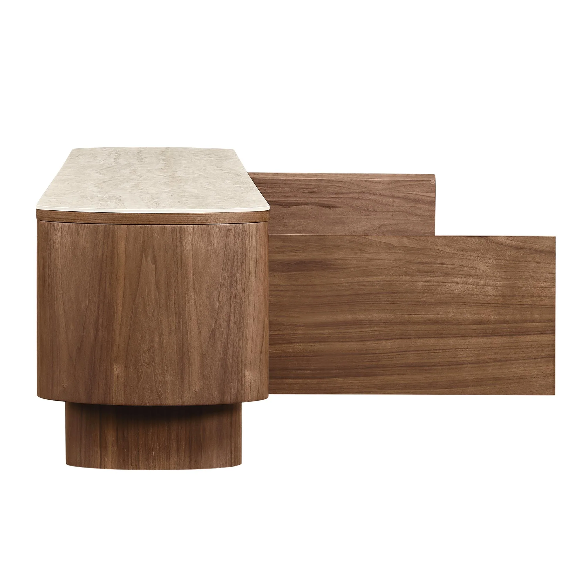 71" Chad Classic Open Shelf Functional TV Stand with Travertine - Image 16