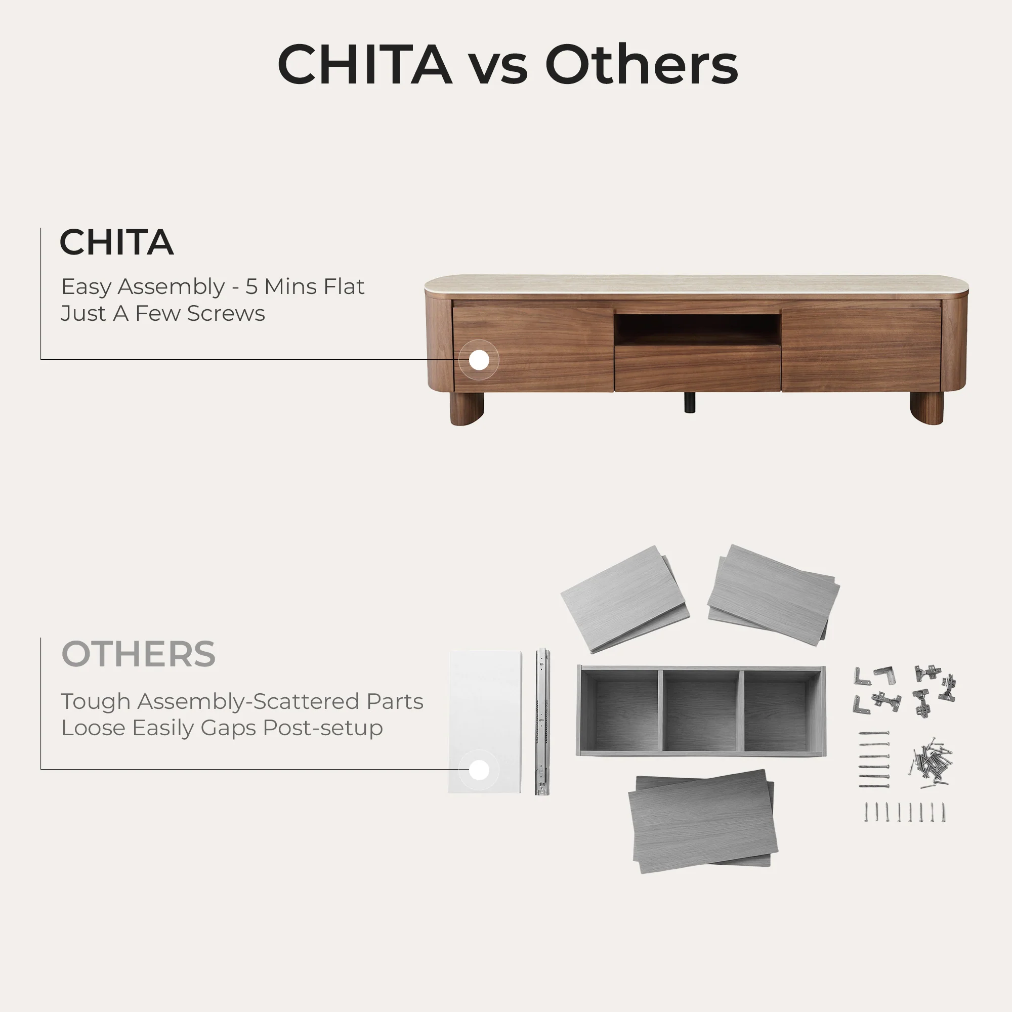 71" Chad Classic Open Shelf Functional TV Stand with Travertine - Image 19
