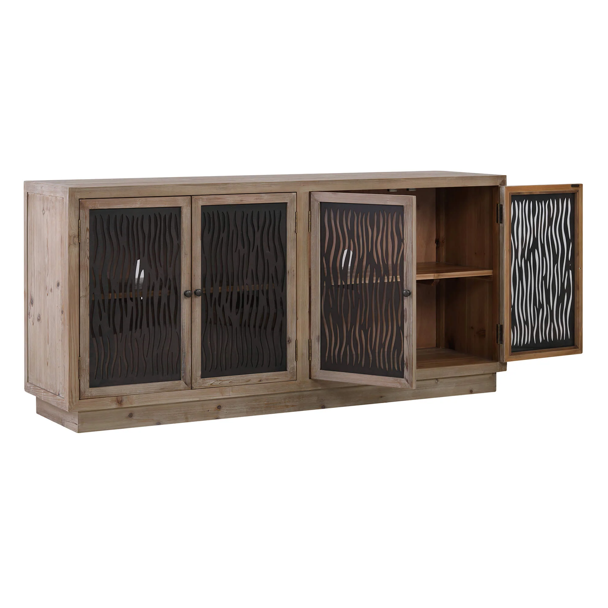 71'' Ethan Farmhouse Solid Wood Display Sideboard Buffet - Image 7