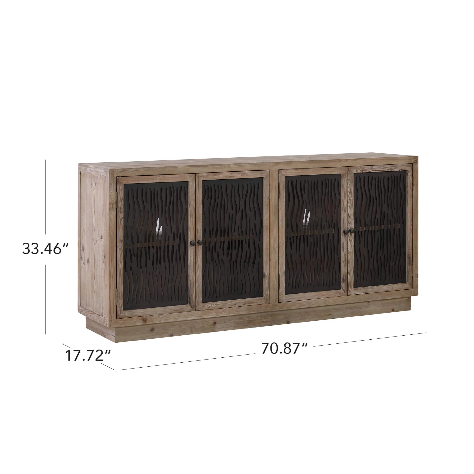 71'' Ethan Farmhouse Solid Wood Display Sideboard Buffet - Image 8