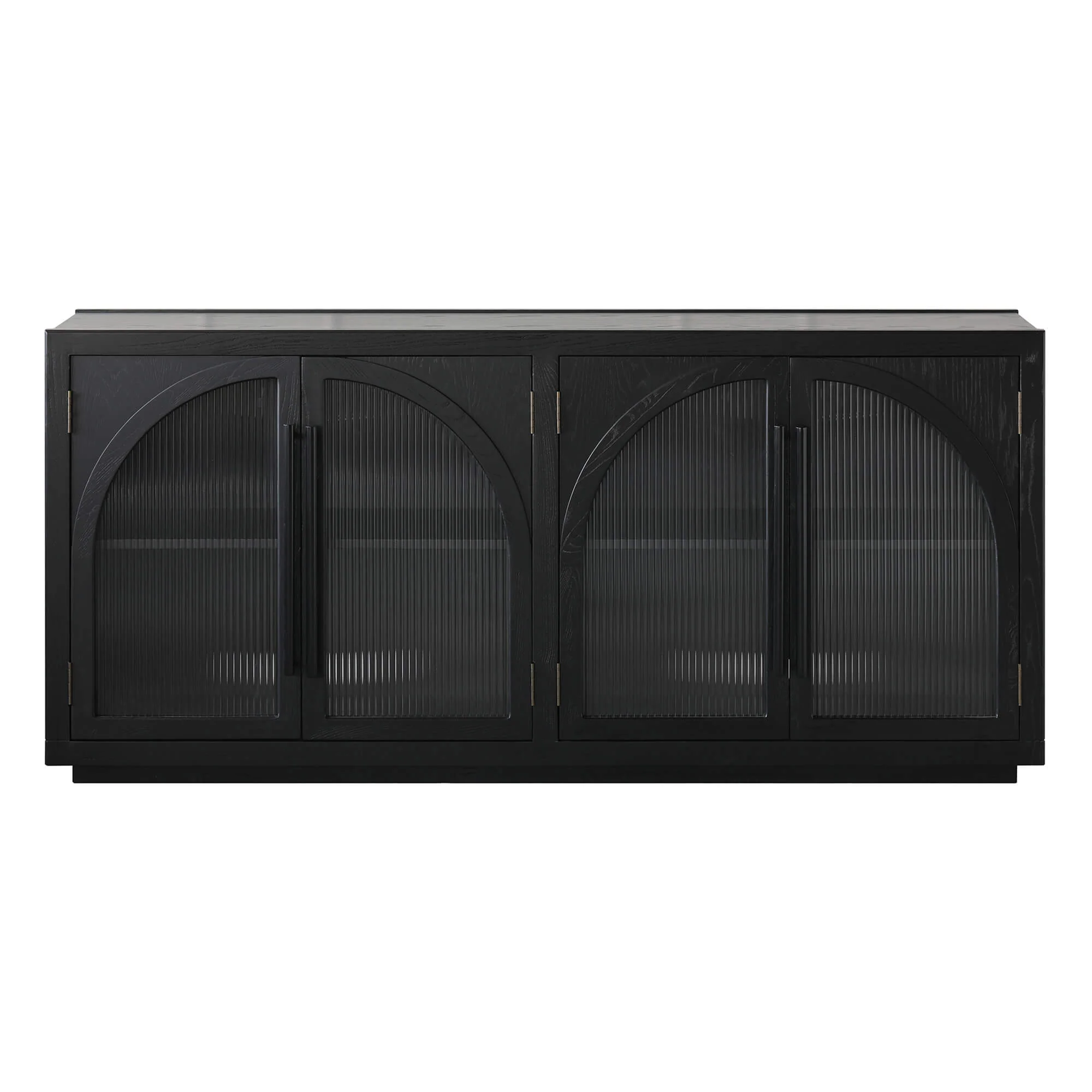 71'' Kyle 4-Door Black Solid Wood Display Sideboard - Image 11