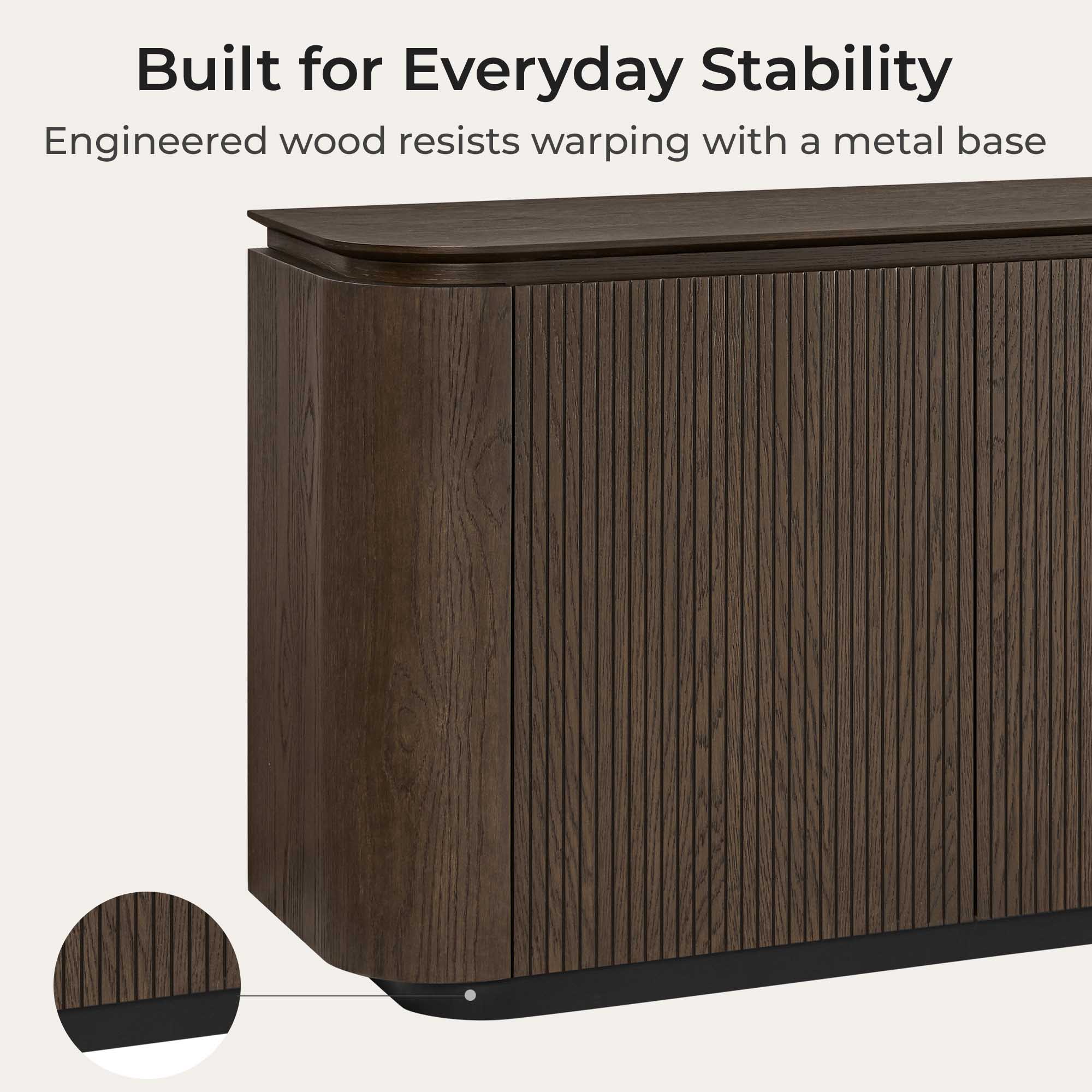 71" Moore Rounded Corner Sideboard Buffet with Doors - Image 2