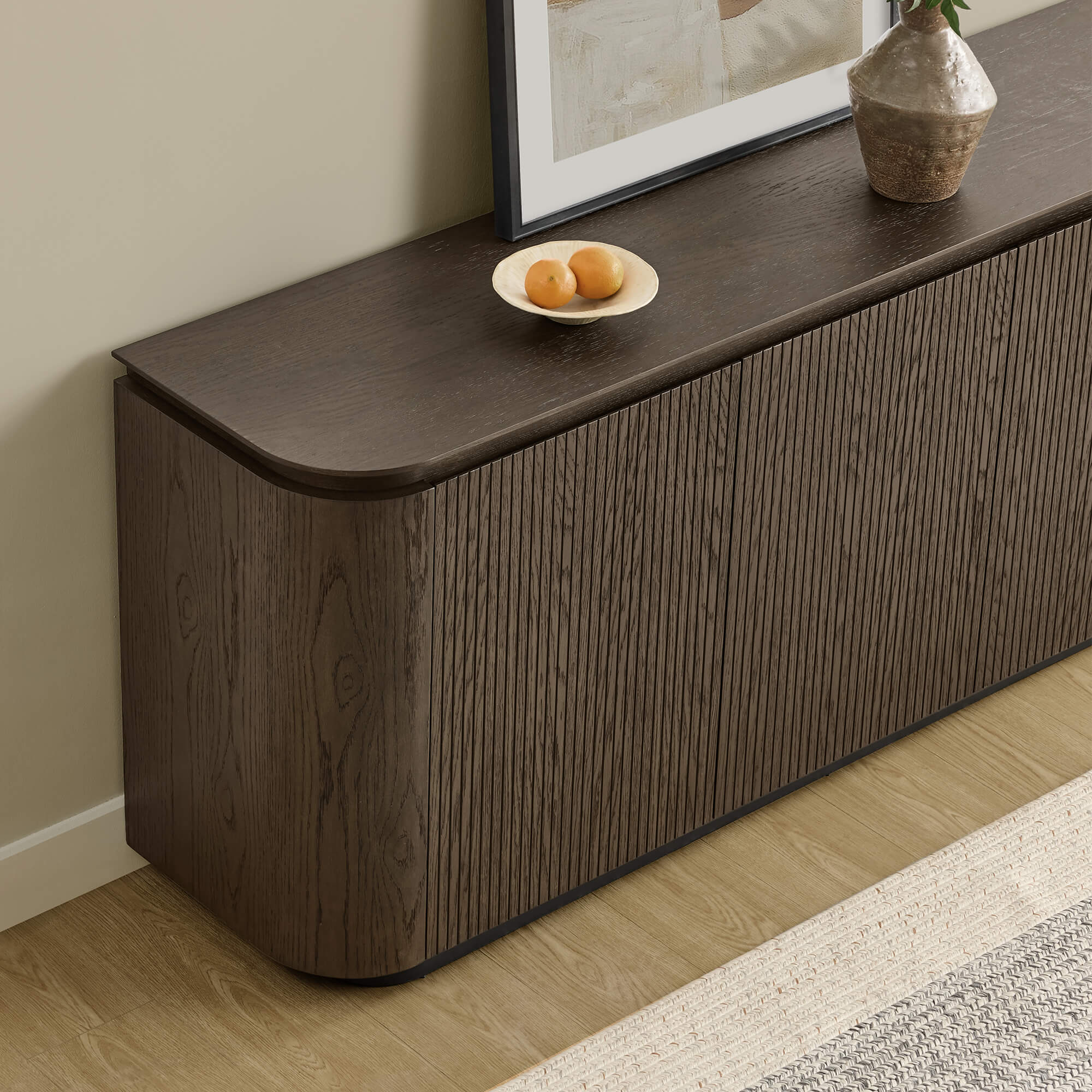 71" Moore Rounded Corner Sideboard Buffet with Doors - Image 5