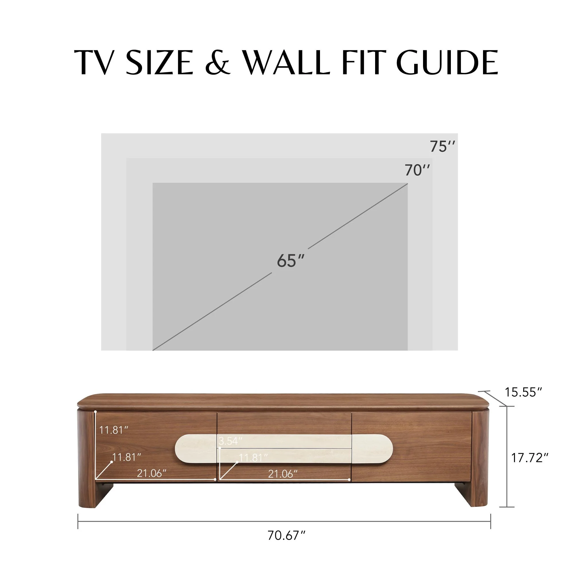 71" Otis Modern Wood Stylish Handles TV Stand - Image 16
