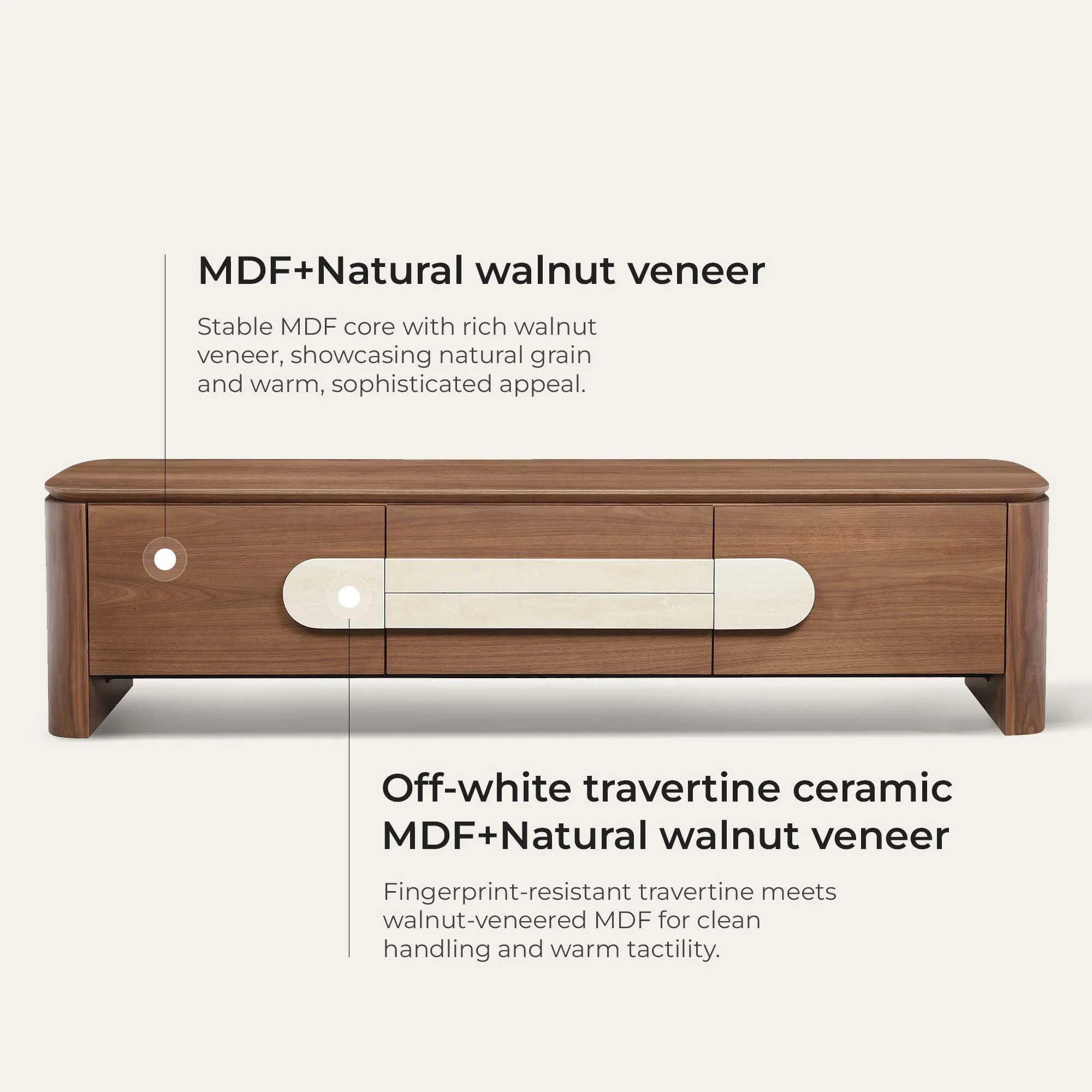 71" Otis Modern Wood Stylish Handles TV Stand - Image 17
