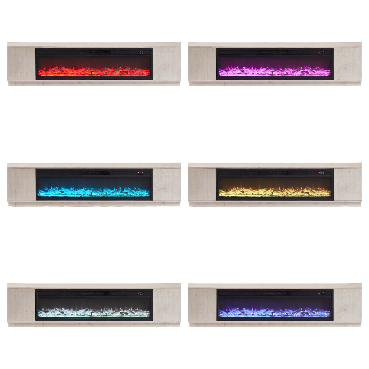79" Aaron Travertine Electric Fireplace TV Stand - Image 11