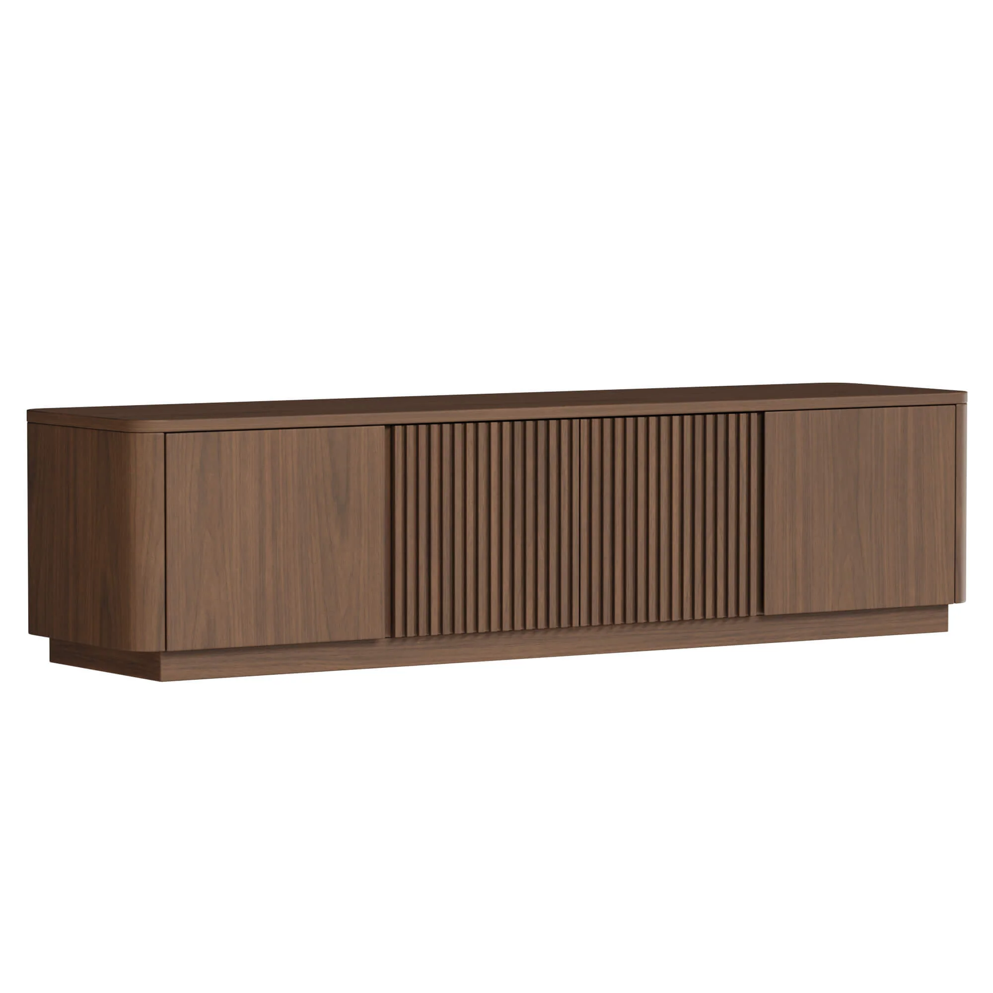 79" Coral Mid Century Fluted TV Stand with Four Doors - Image 8