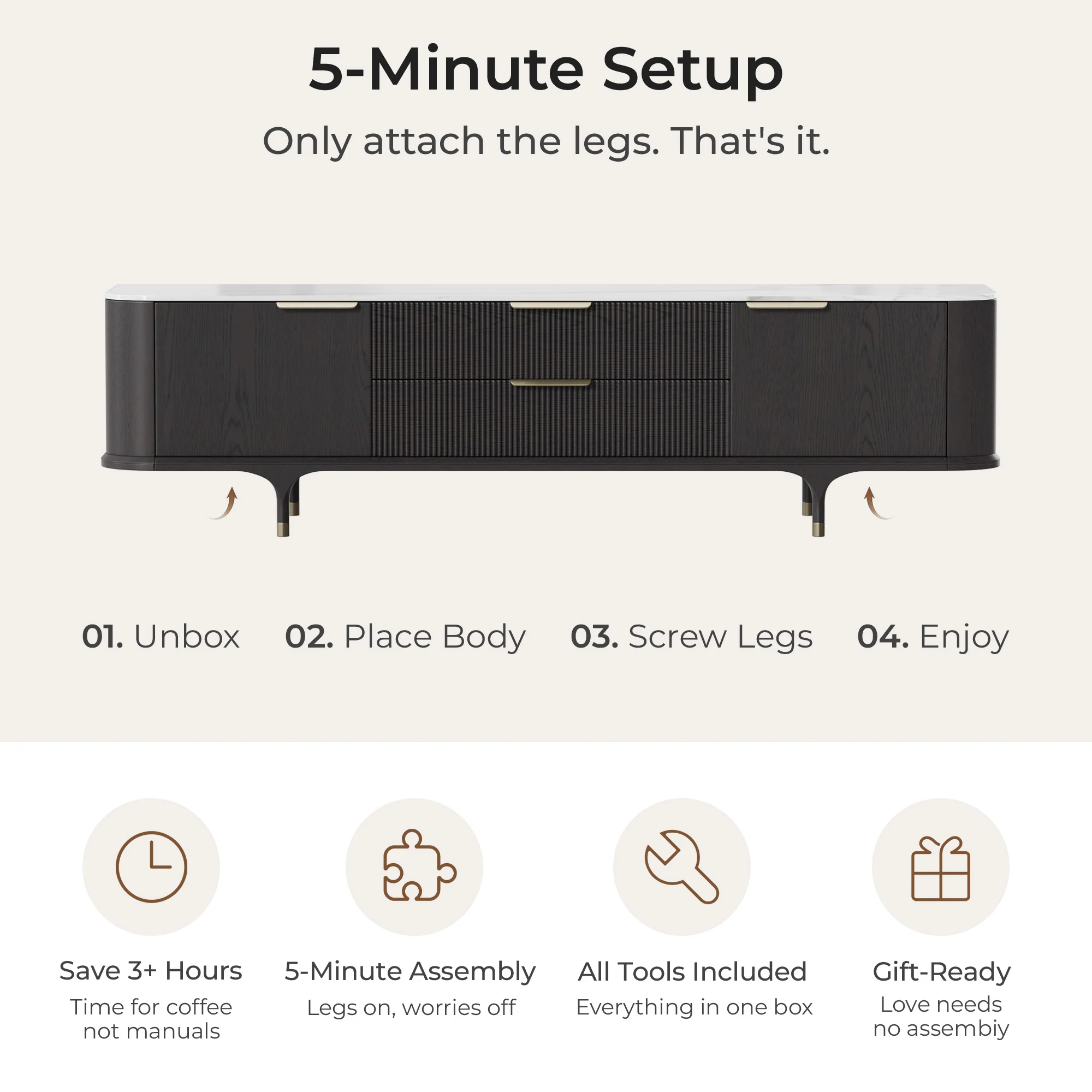 79" Irais Solid Wood TV Stand with Sintered Stone - Image 18