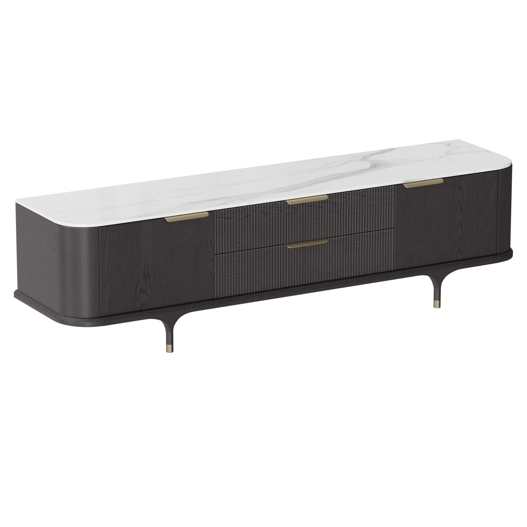 79" Irais Solid Wood TV Stand with Sintered Stone - Image 7