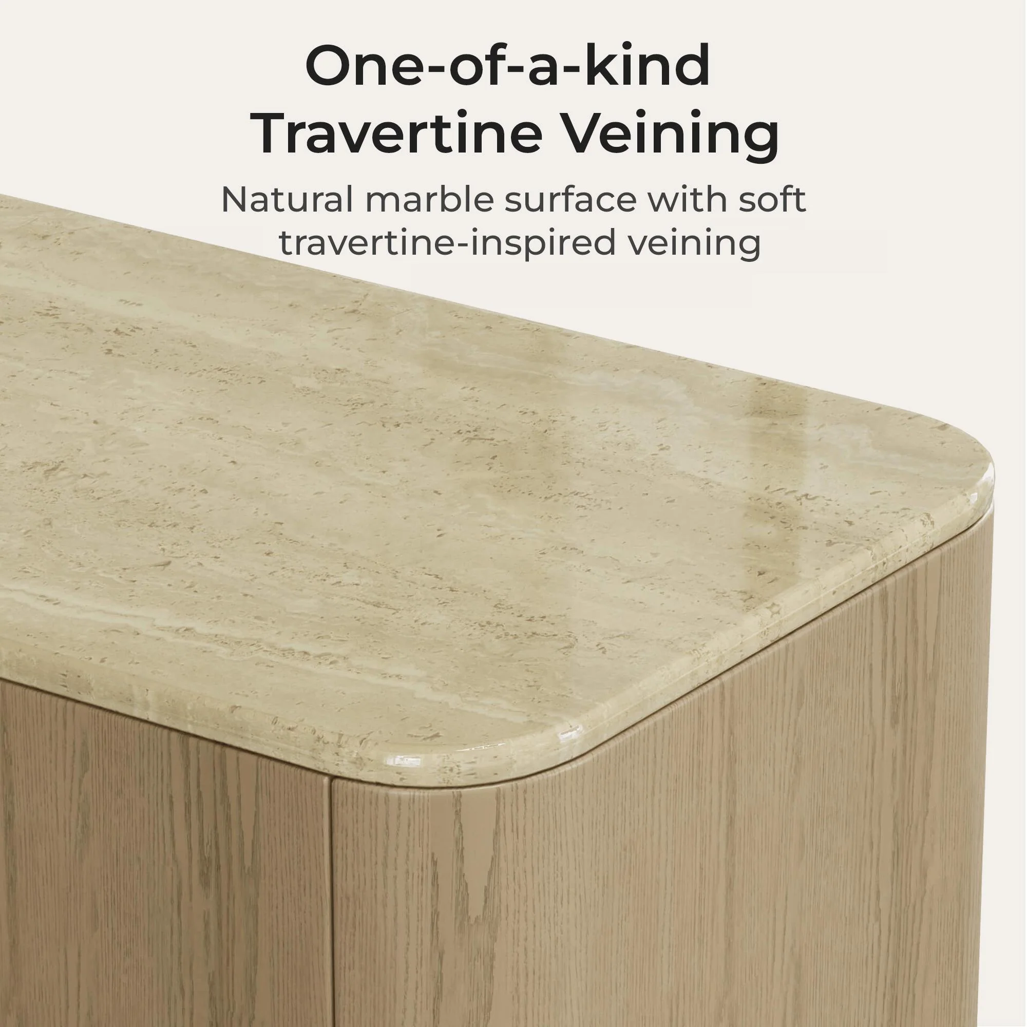 79" Renee Scandinavian Travertine TV Stand with Woven Rattan - Image 17