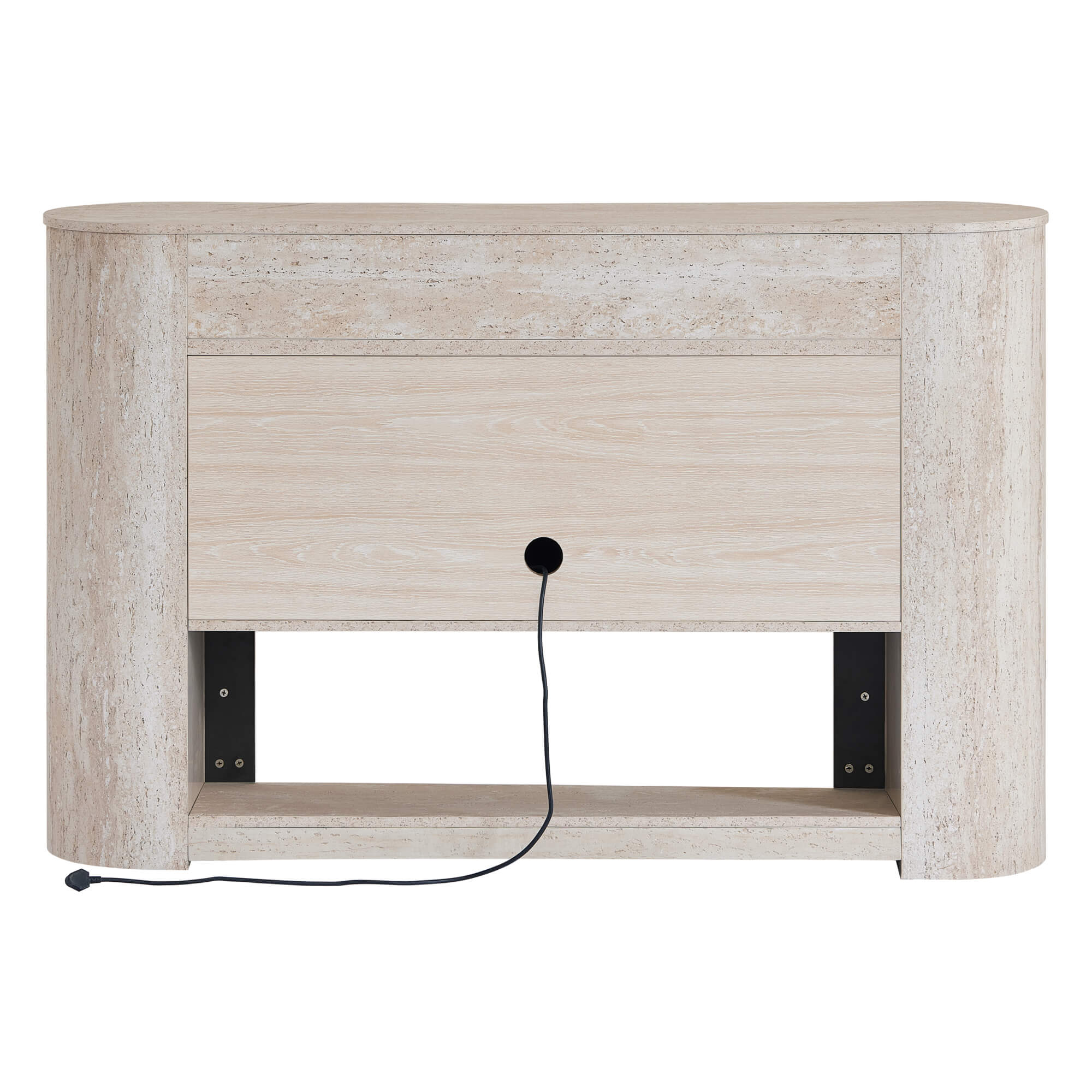 63" Aaron Travertine Electric Fireplace Sideboard - Image 12