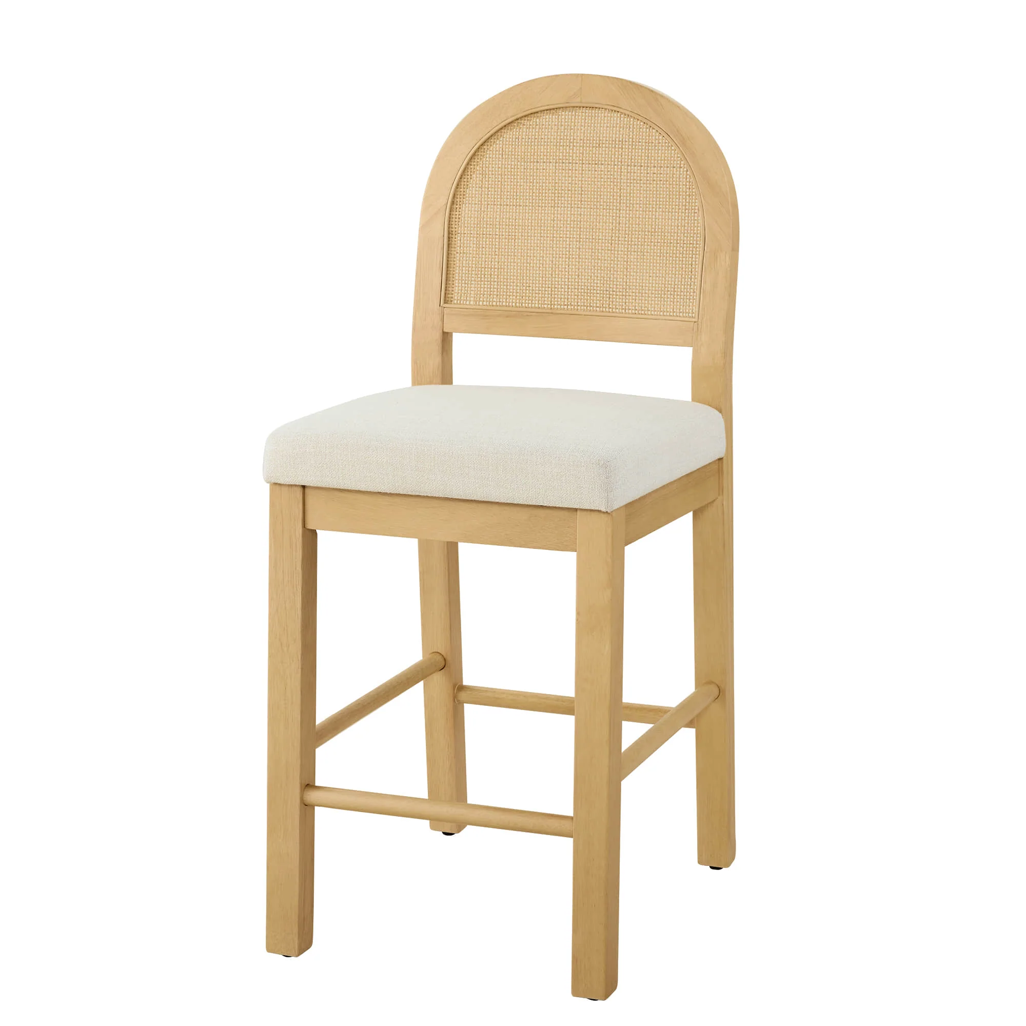 Abigail Rattan Curved Counter Stool with Performance Fabric - Image 15