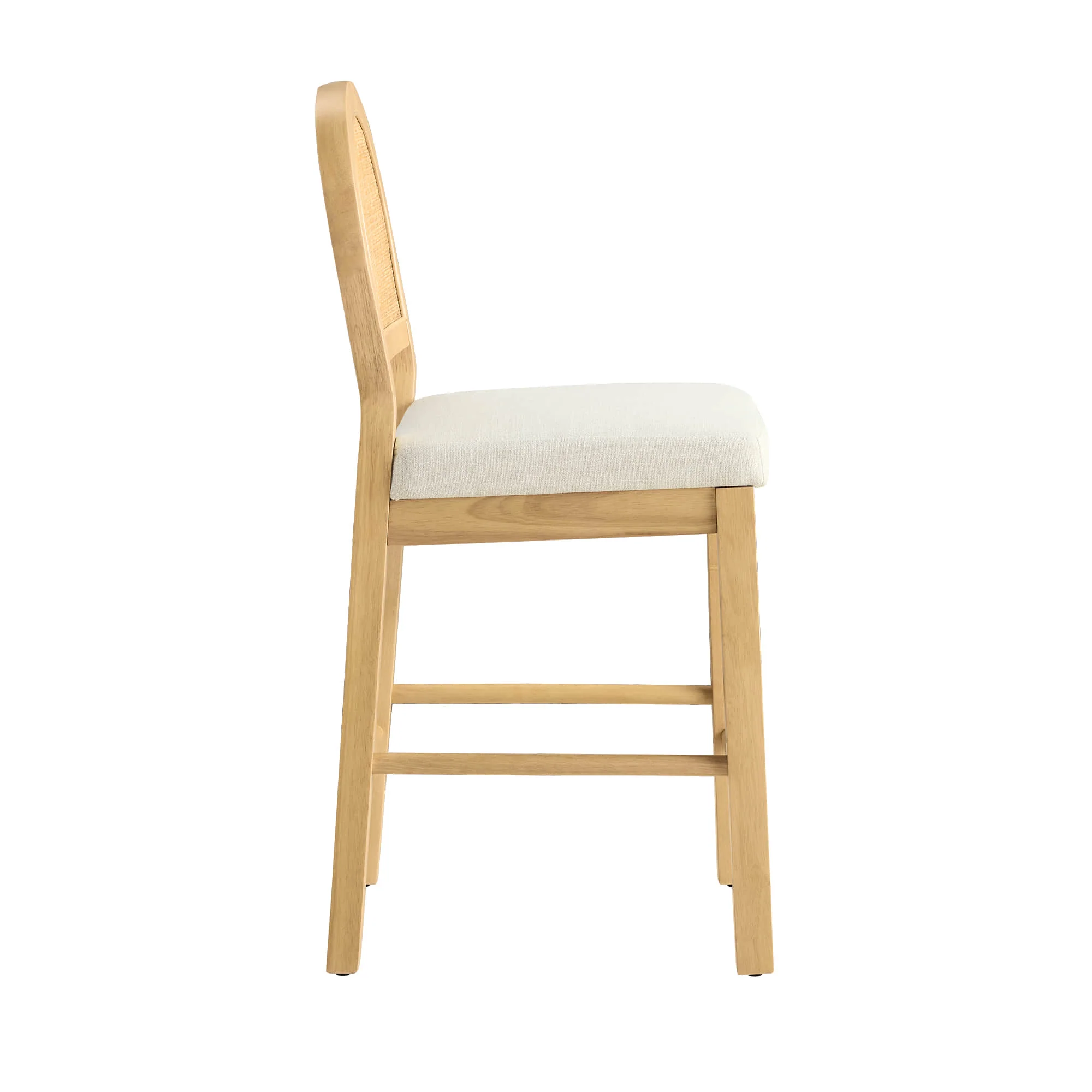 Abigail Rattan Curved Counter Stool with Performance Fabric - Image 16