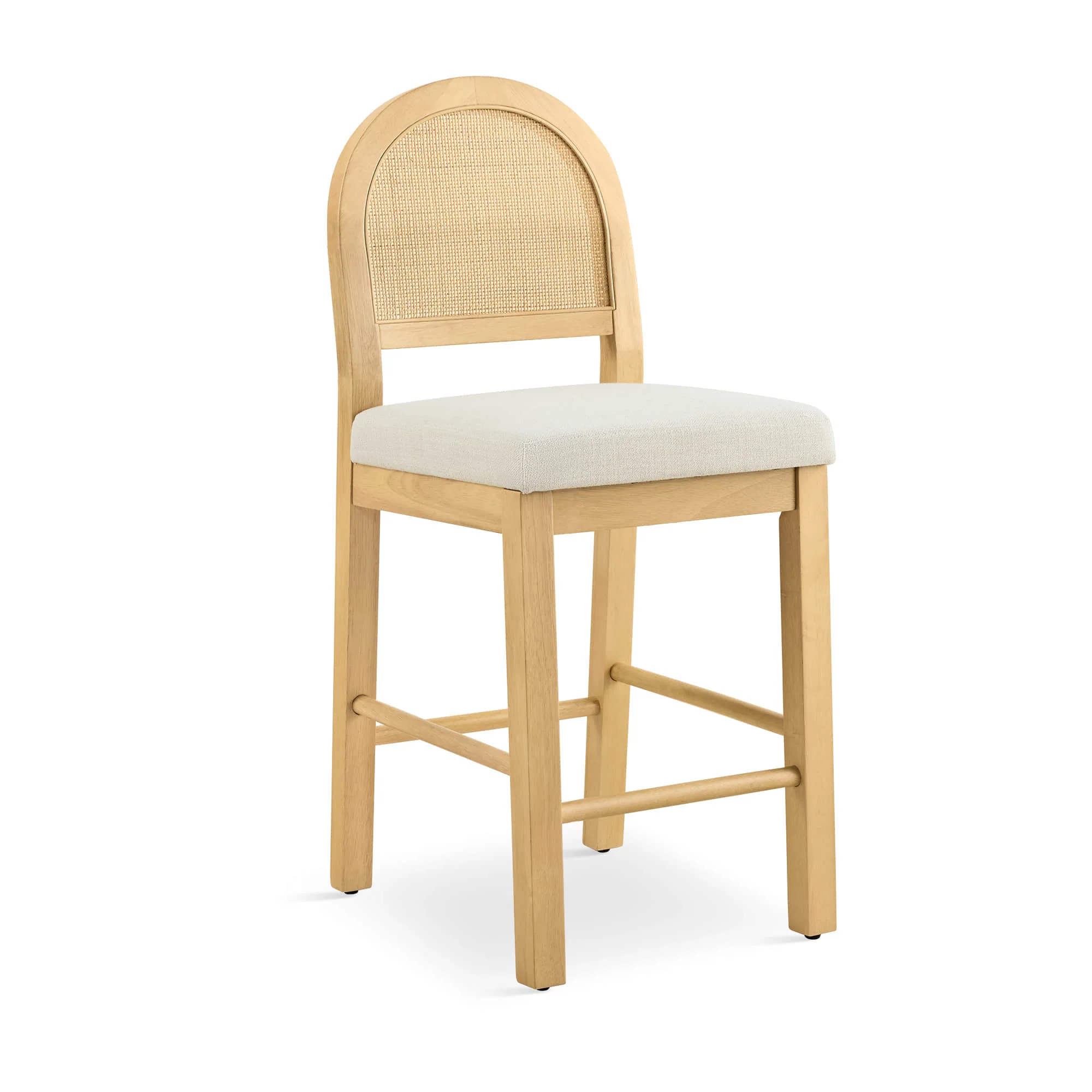 Abigail Rattan Curved Counter Stool with Performance Fabric - Image 18