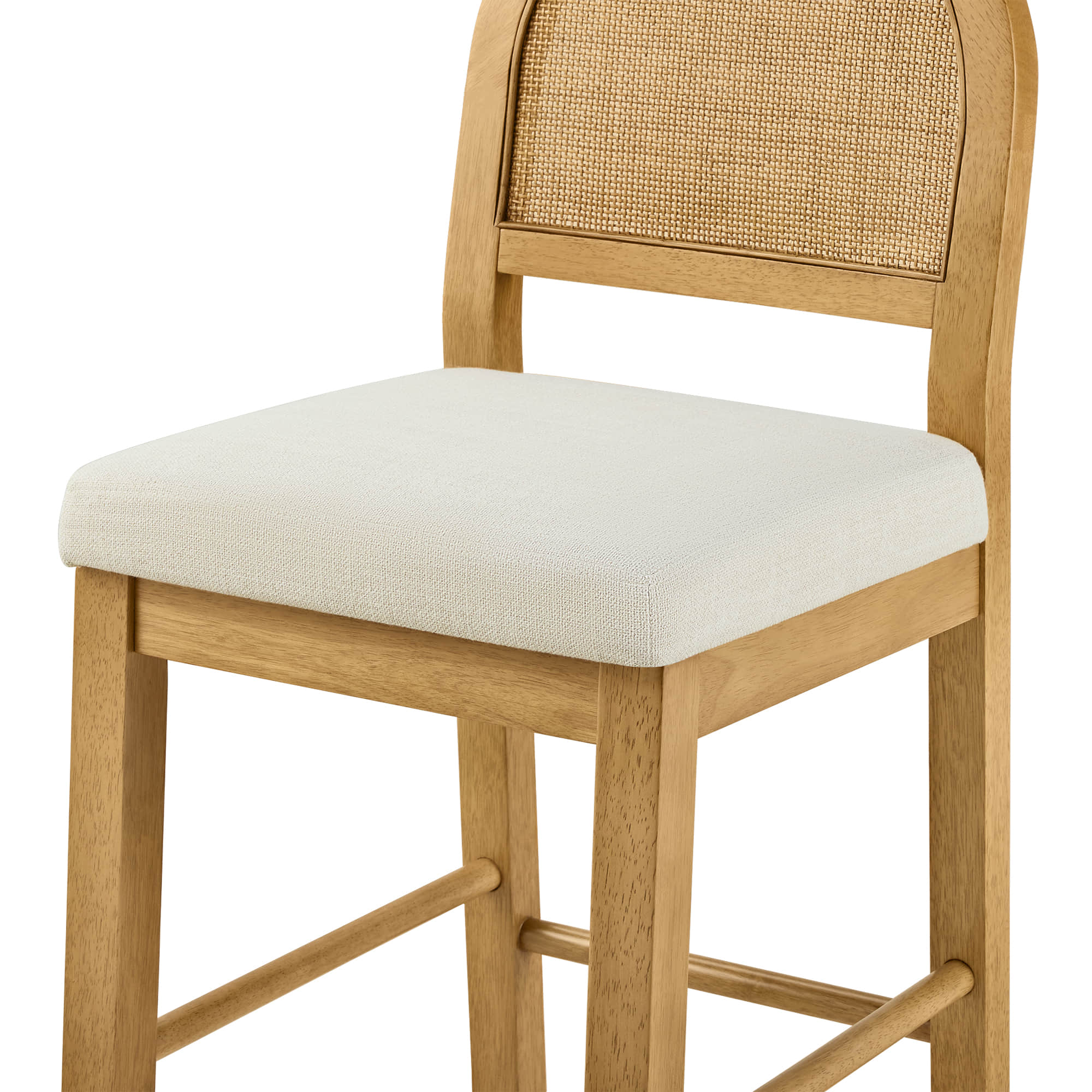 Abigail Rattan Curved Counter Stool with Performance Fabric - Image 34