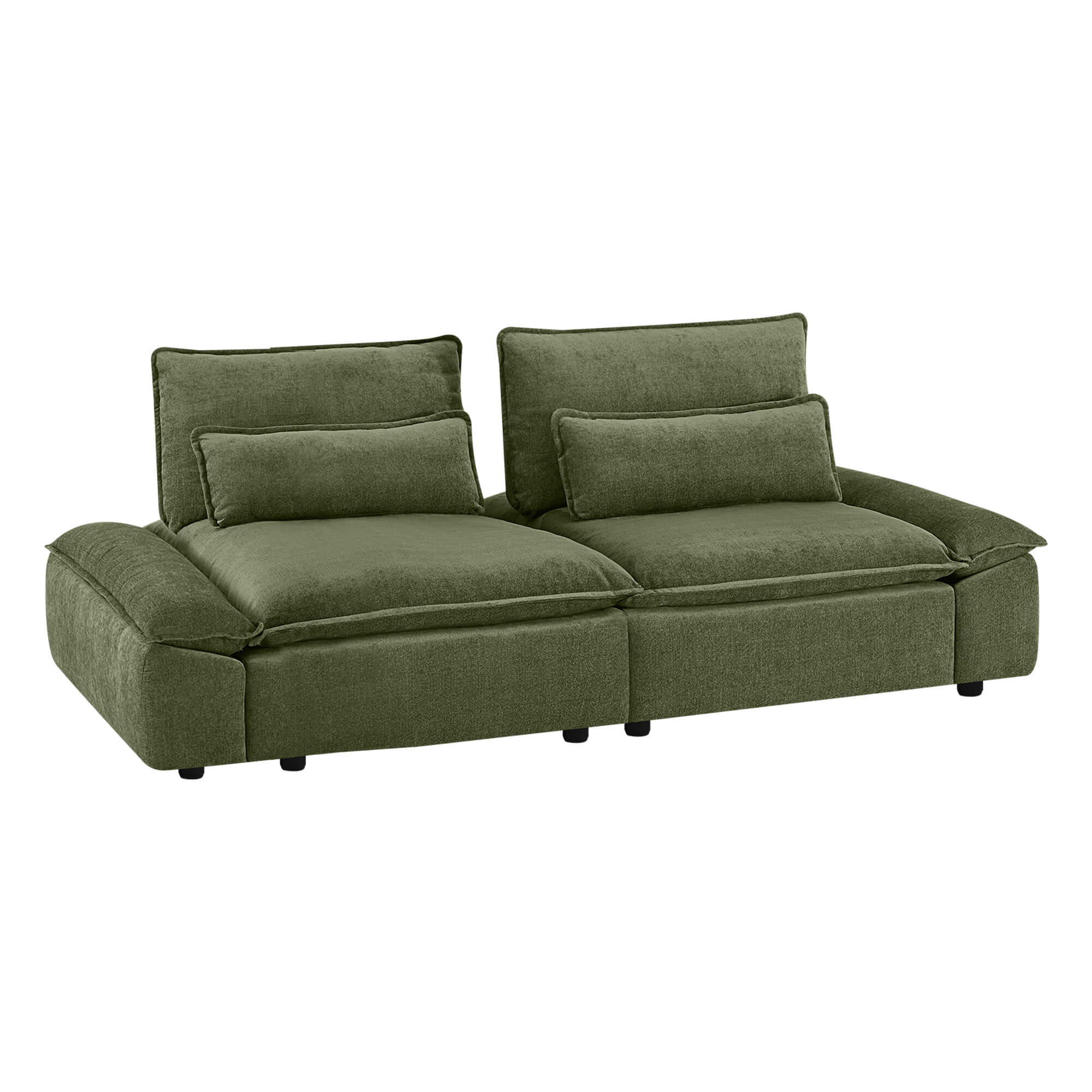 Ace Minimalist Chenille Adjustable Backrest 2-Seater Sofa with Storage Armrest - Image 15