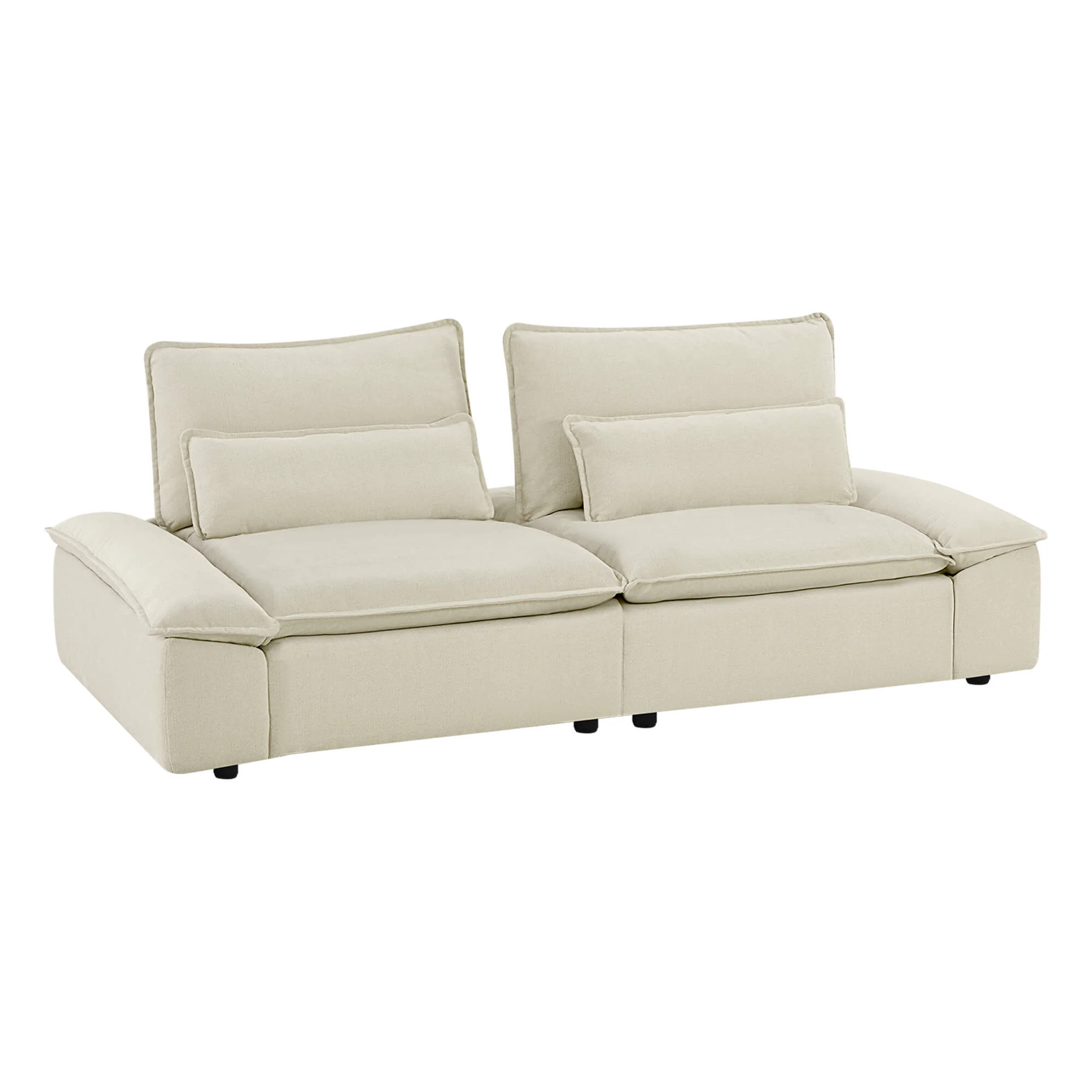 Ace Minimalist Chenille Adjustable Backrest 2-Seater Sofa with Storage Armrest - Image 25