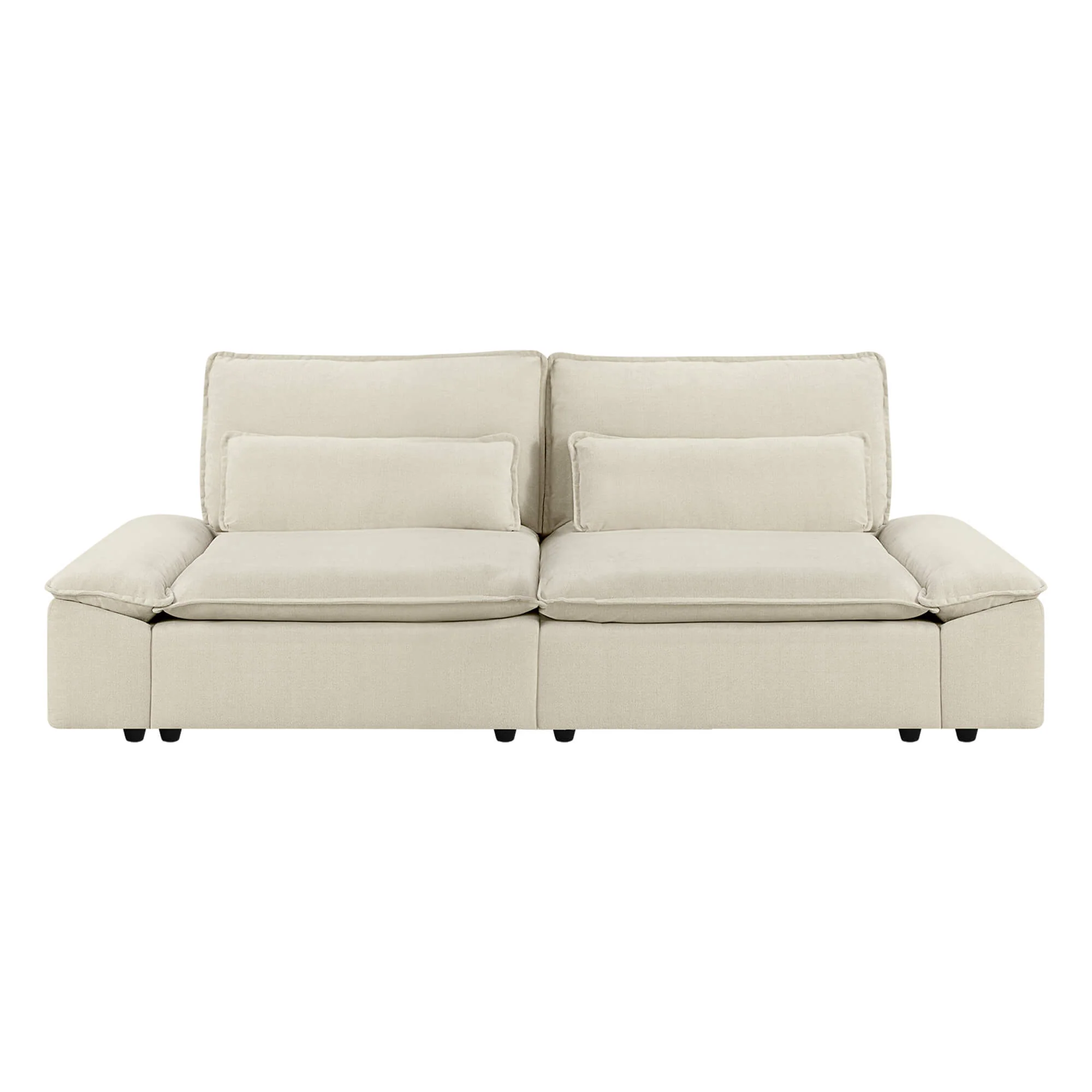 Ace Minimalist Chenille Adjustable Backrest 2-Seater Sofa with Storage Armrest - Image 30