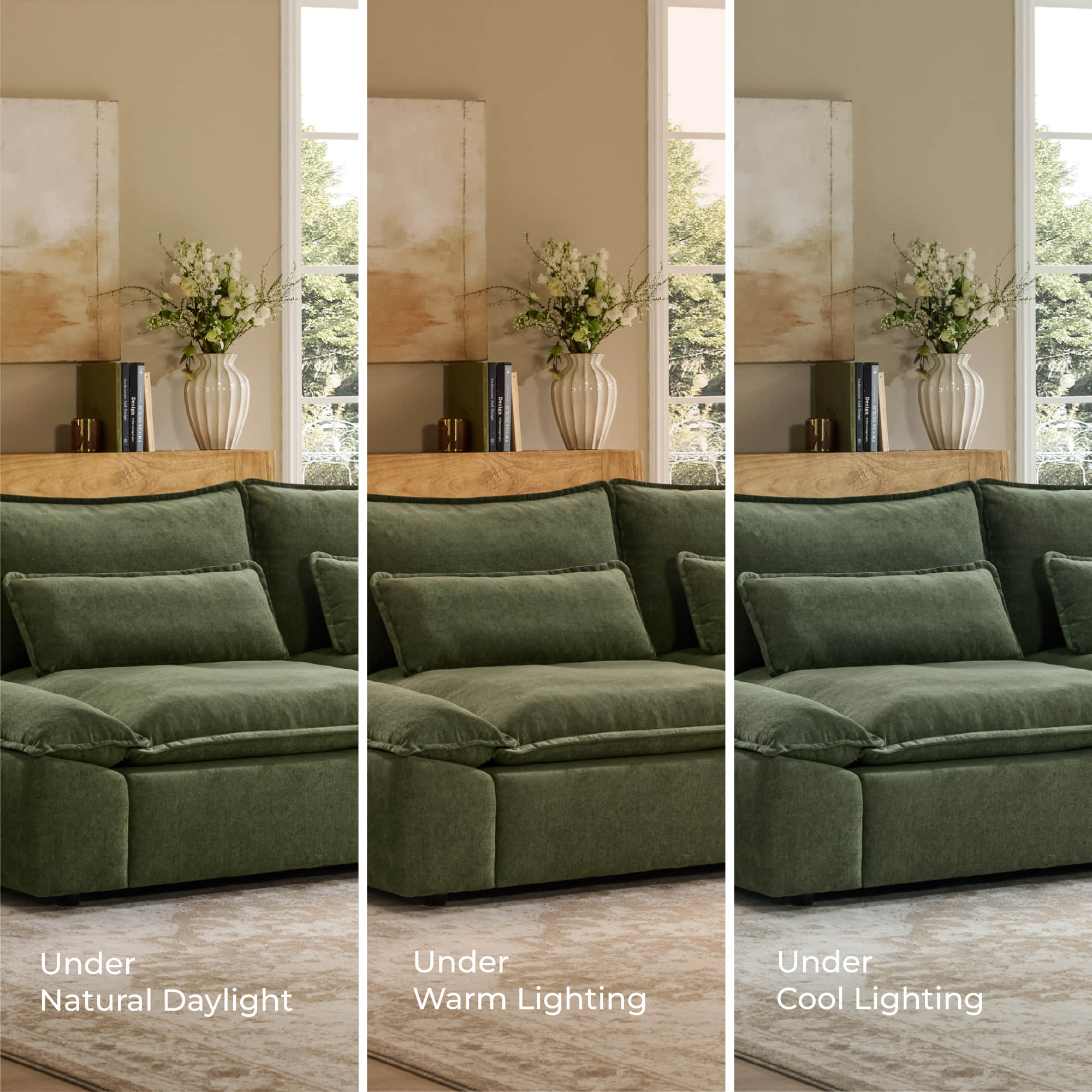 Ace Minimalist Chenille Adjustable Backrest 3-Seater Modular Sofa with Storage Armrest - Image 56