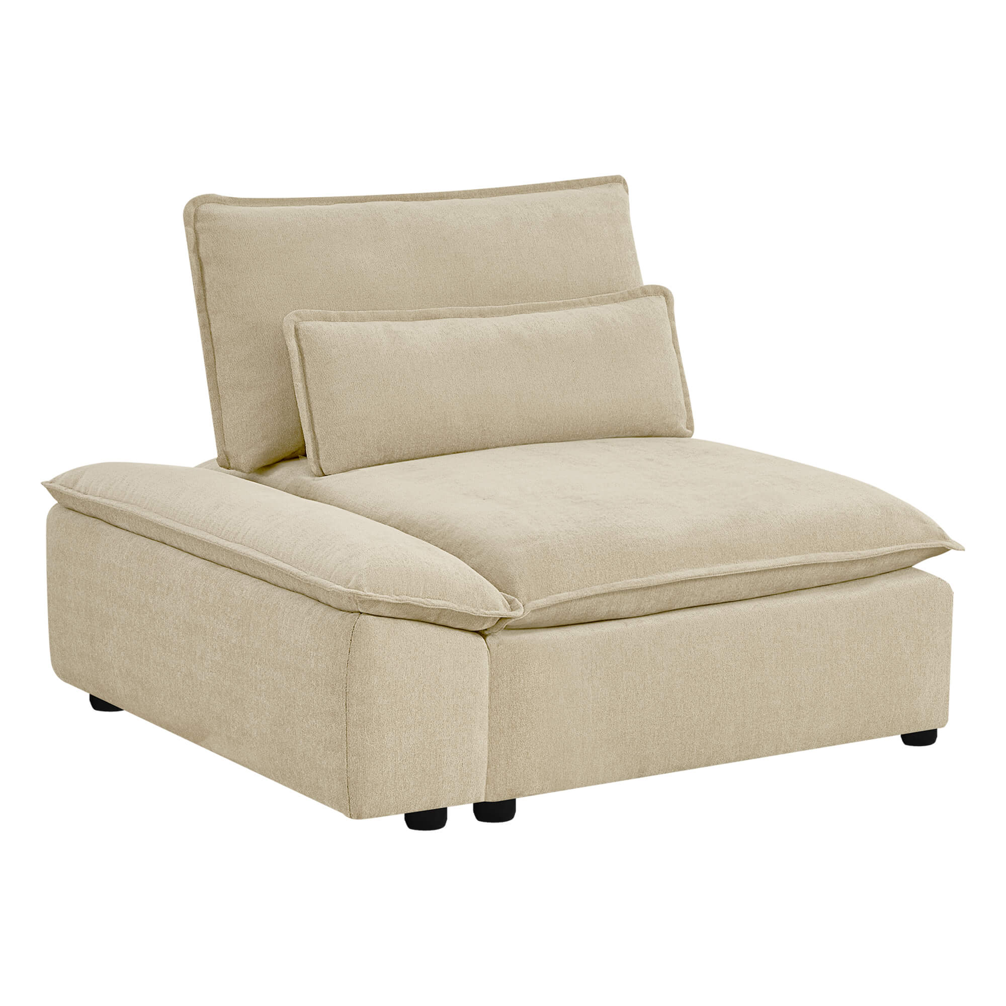 Ace Minimalist Chenille Adjustable Backrest 4-Seater Modular Sofa with Storage Armrest - Image 27