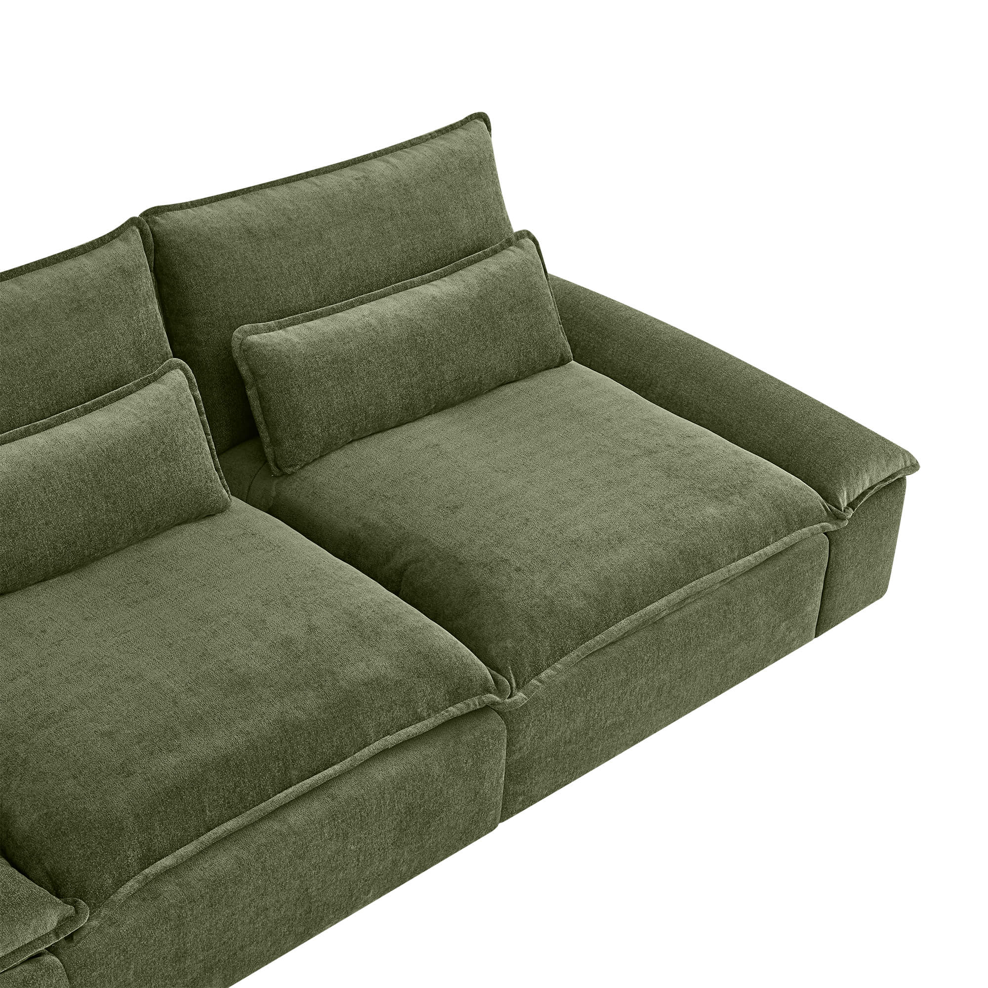 Ace Minimalist Chenille Adjustable Backrest 4-Seater Modular Sofa with Storage Armrest - Image 6