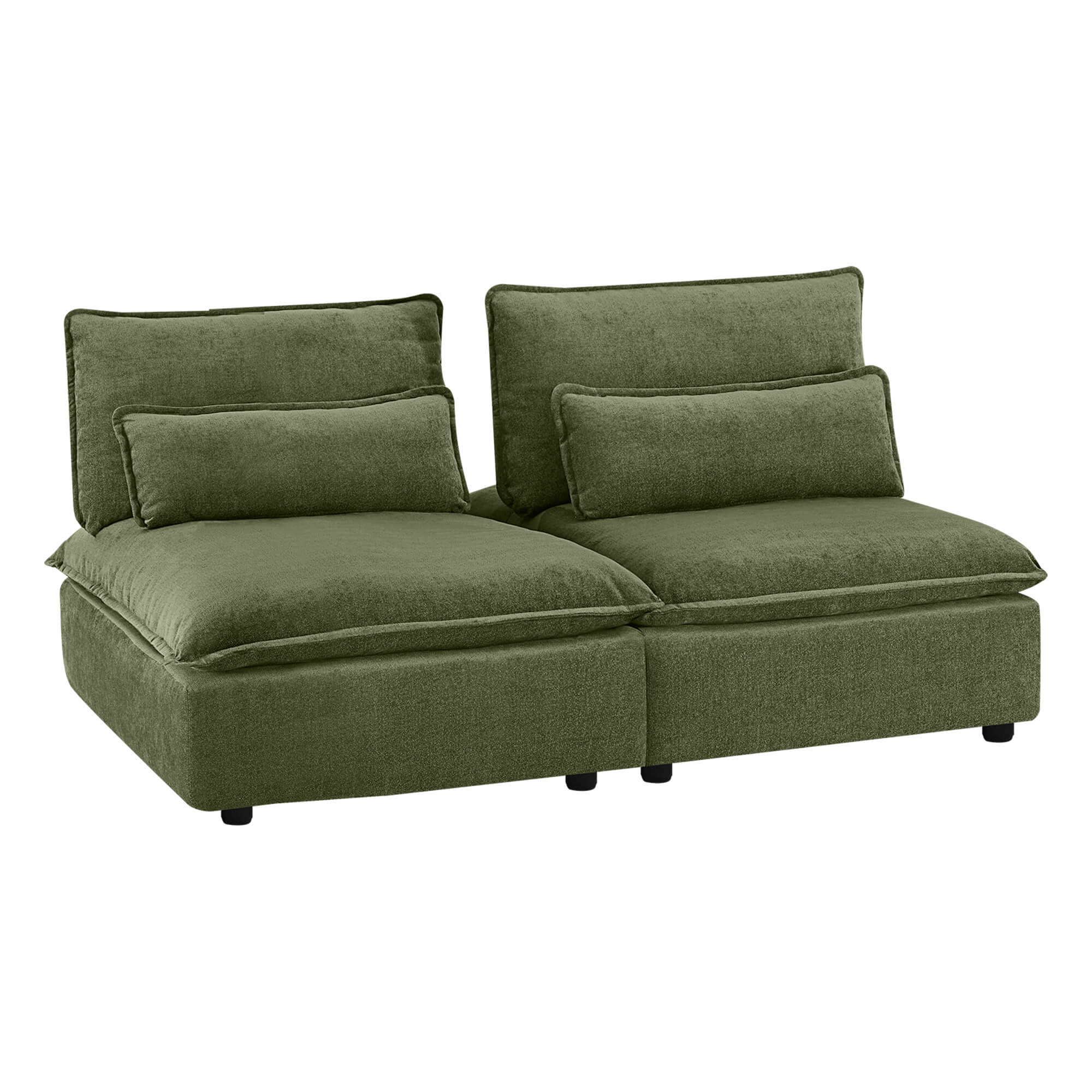 Ace Minimalist Chenille Adjustable Backrest Armless Lounge Sofa - Image 11