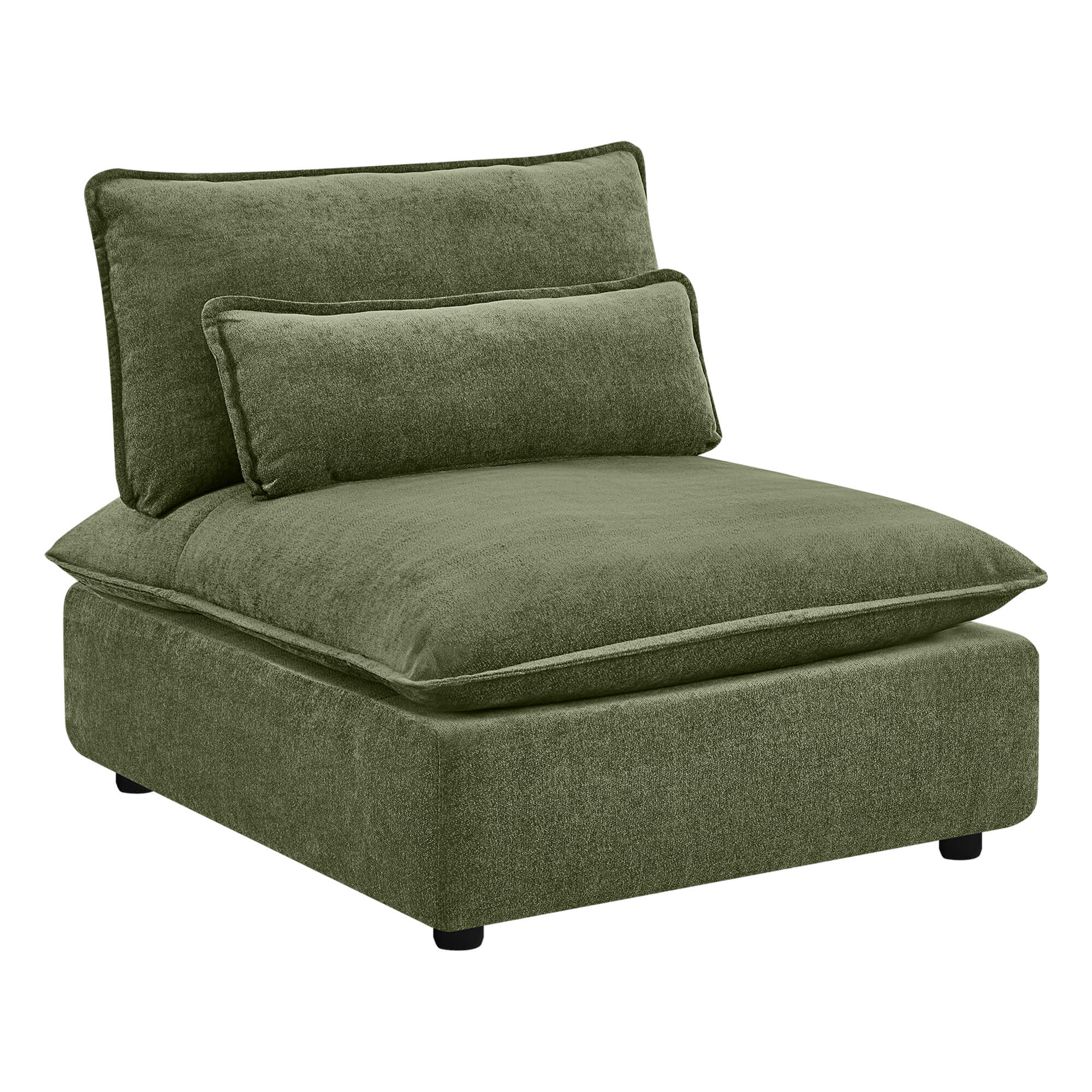 Ace Minimalist Chenille Adjustable Backrest Armless Lounge Sofa - Image 12