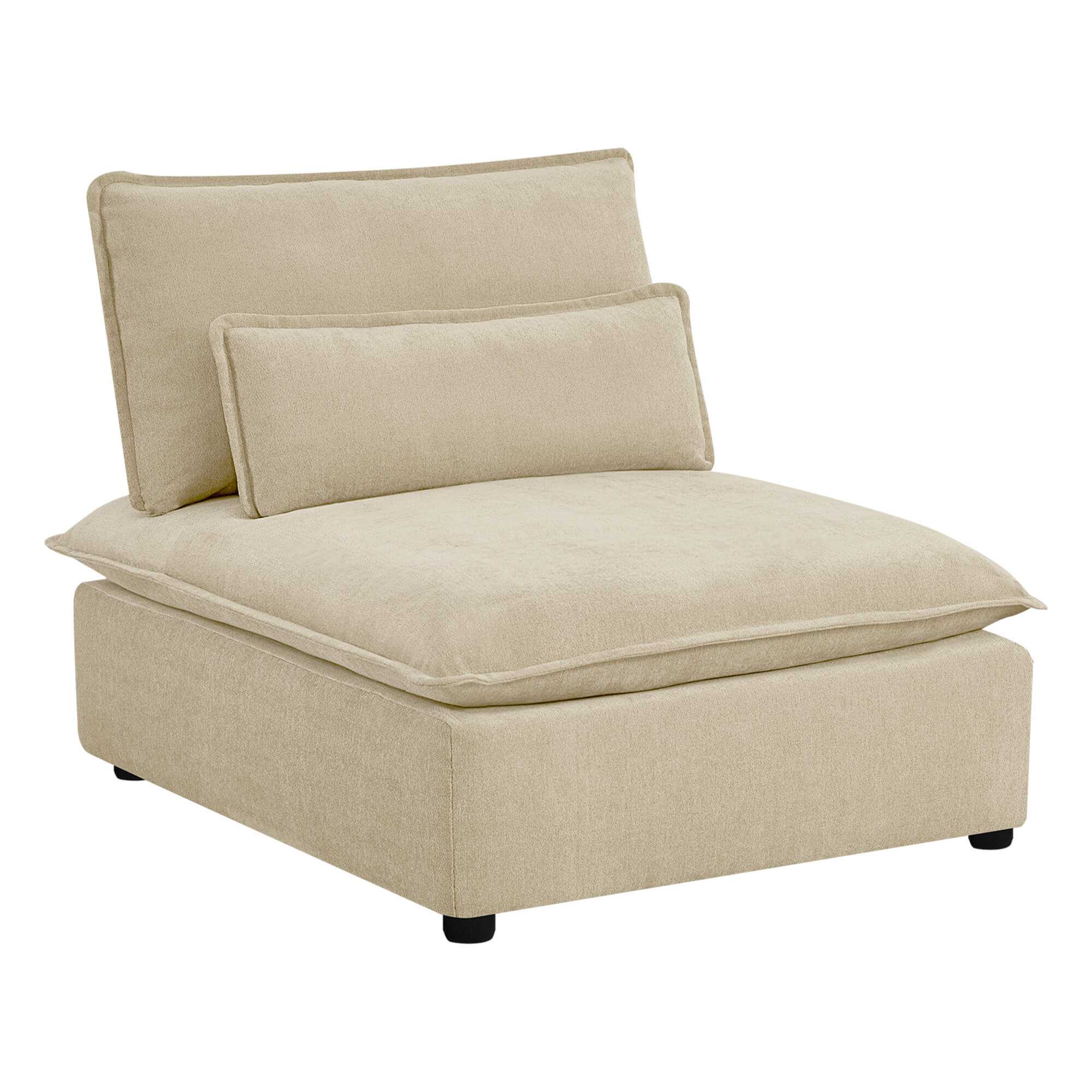 Ace Minimalist Chenille Adjustable Backrest Armless Lounge Sofa - Image 13