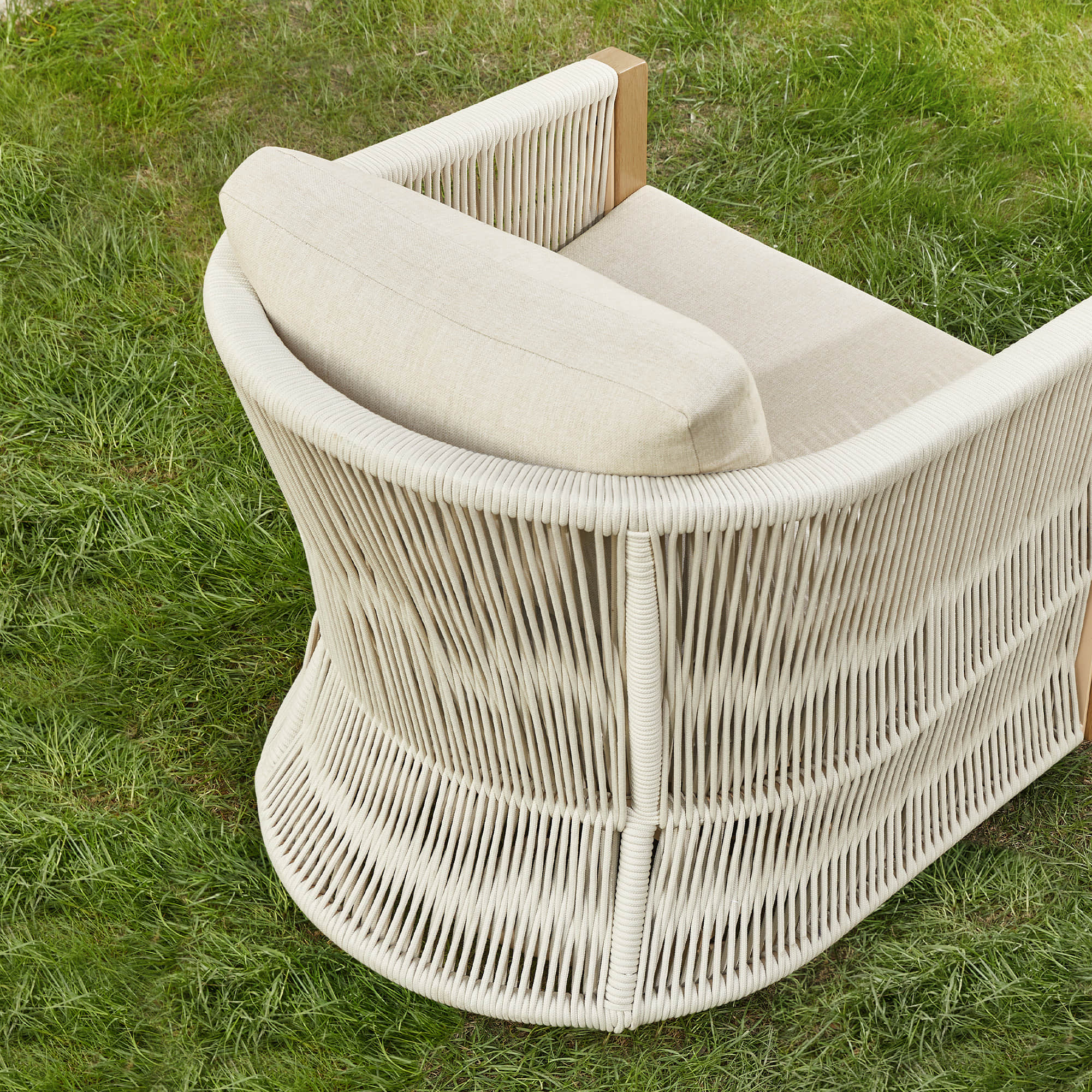 Acker Rope Outdoor Bistro Set with Swivel Chair - Image 6