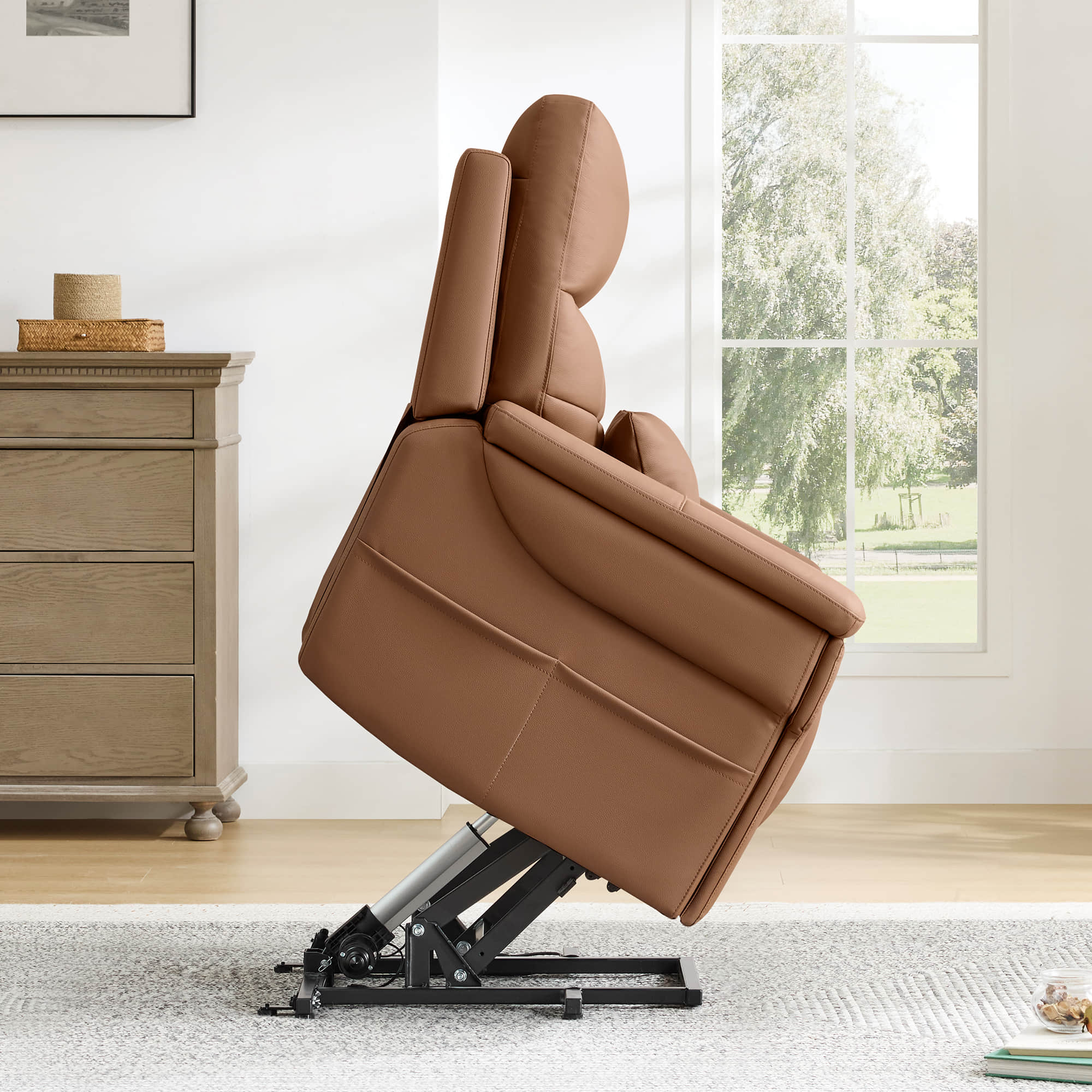 Addy Genuine Leather Lift Assist Power Recliner With Heat Massage - Image 45