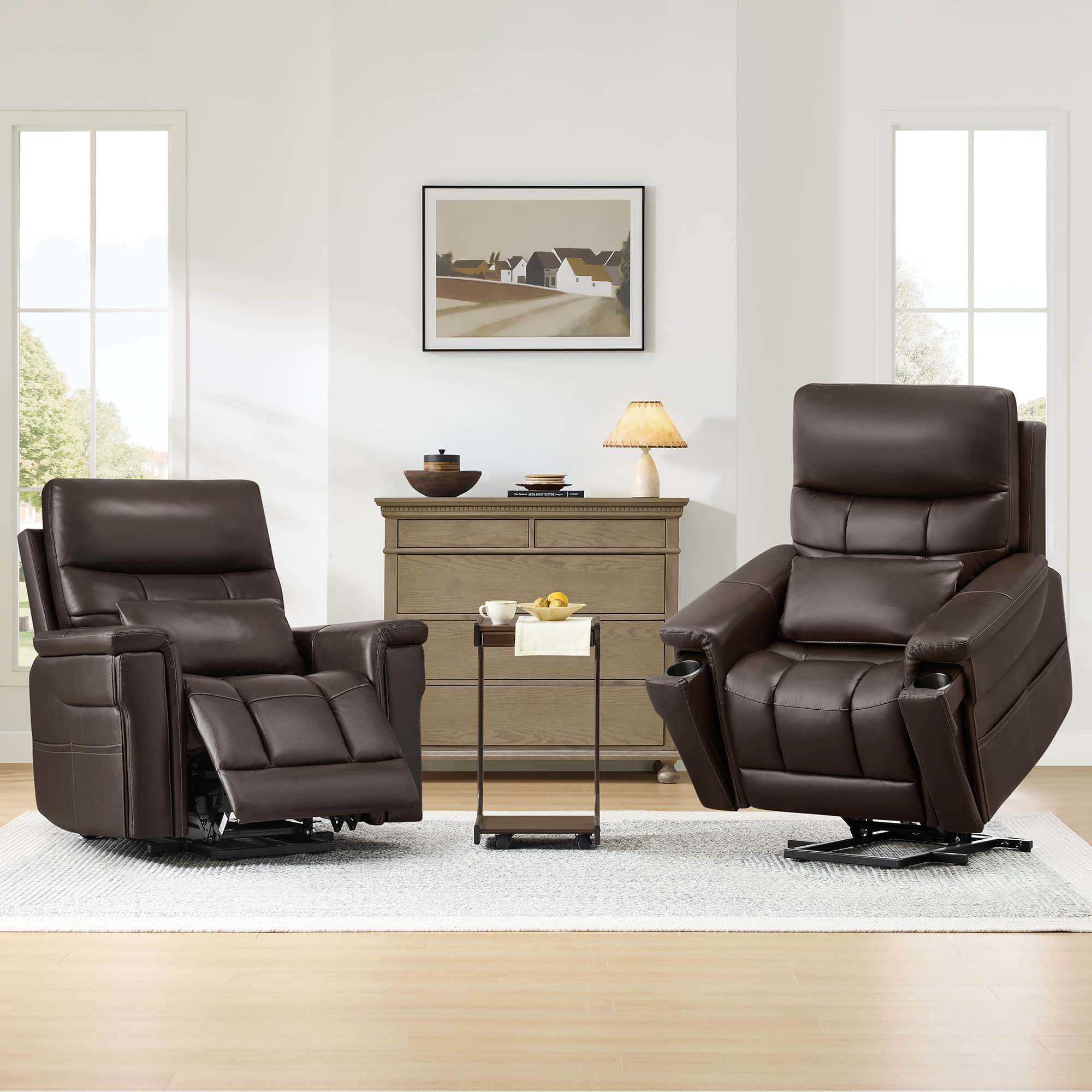 Addy Genuine Leather Lift Assist Power Recliner With Heat Massage - Image 59