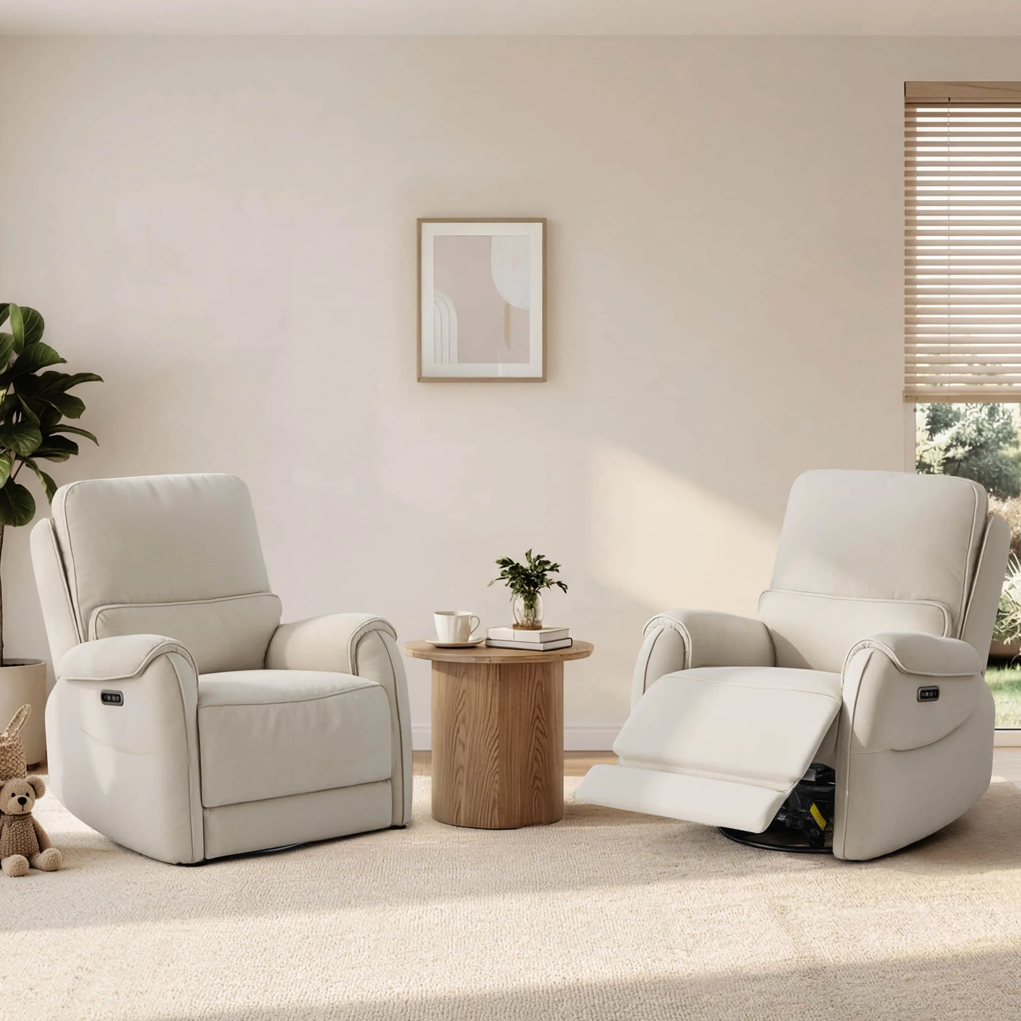 Alicia Power Swivel Nursery Glider Recliner with Nightlight - Image 11