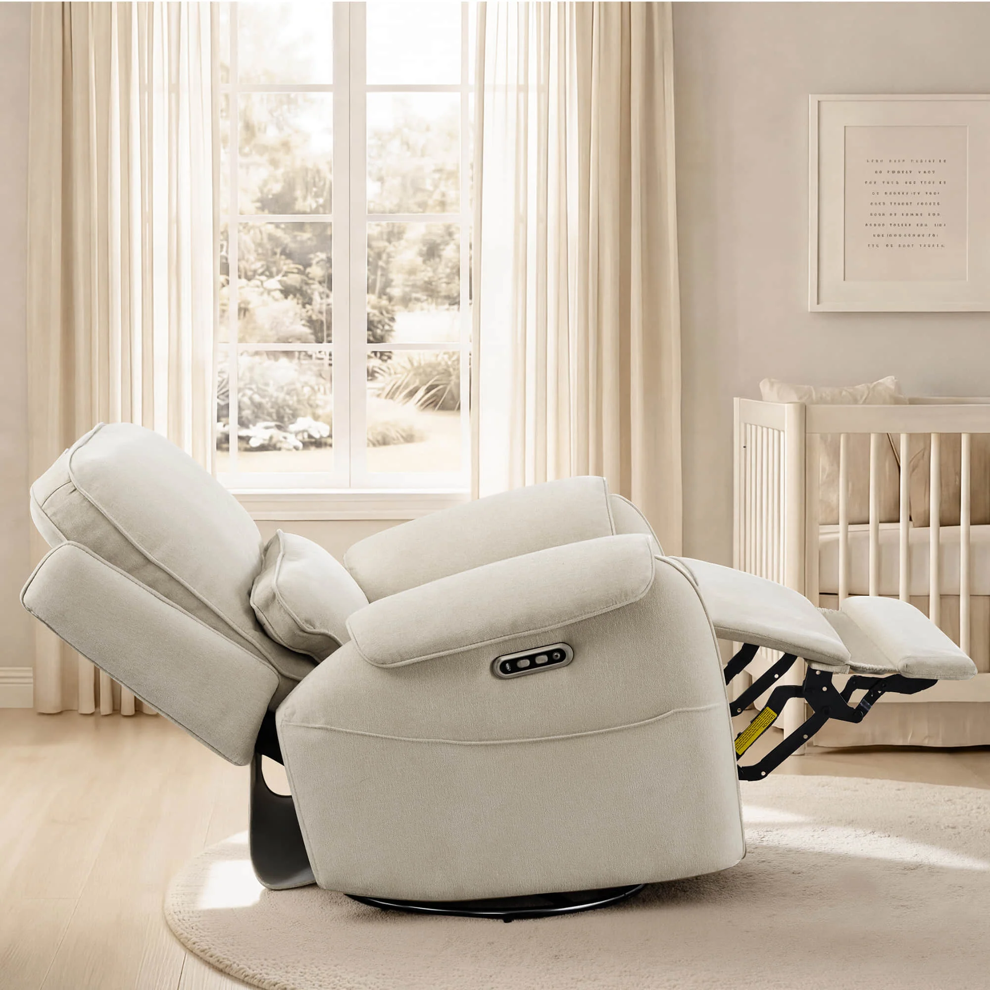 Alicia Power Swivel Nursery Glider Recliner with Nightlight - Image 12