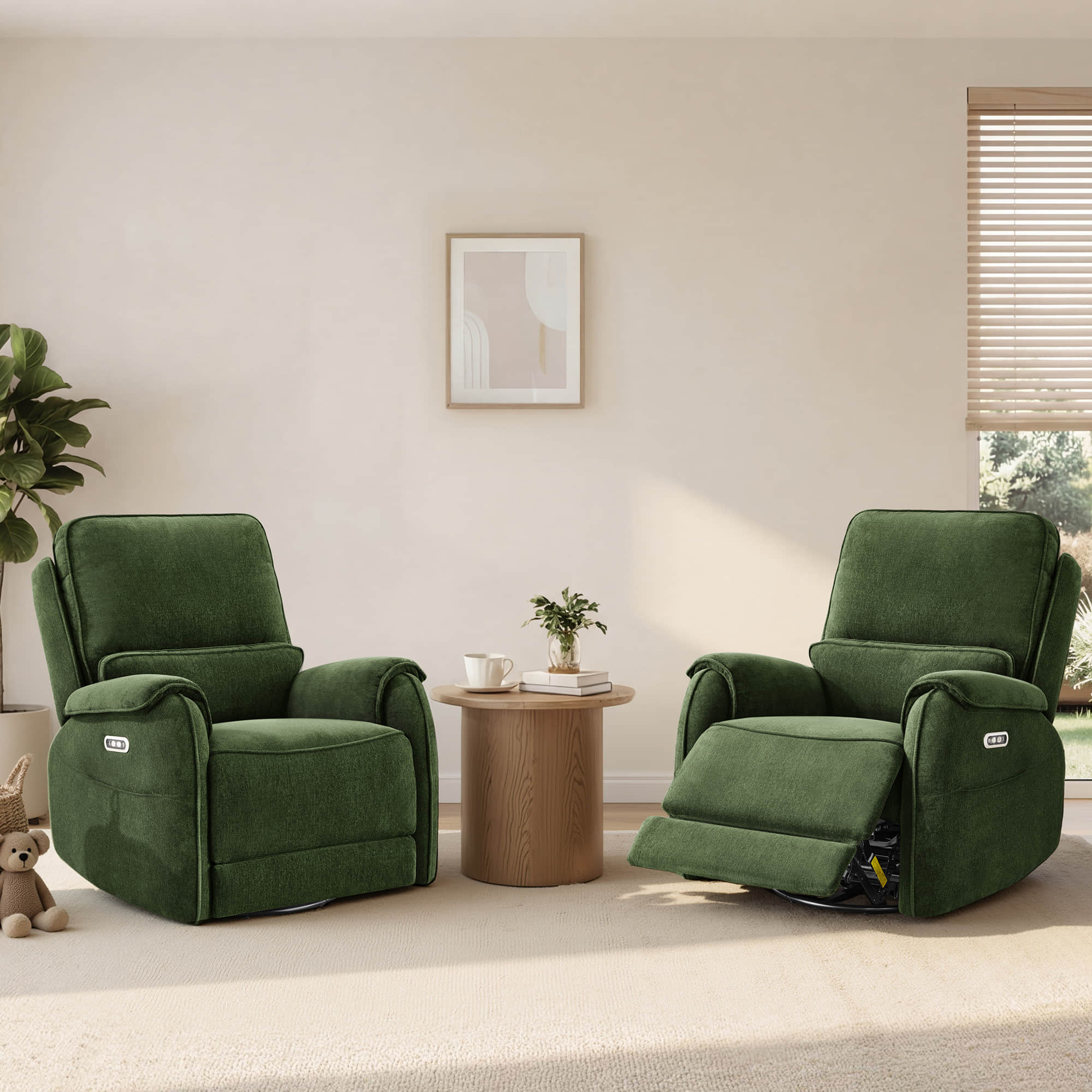 Alicia Power Swivel Nursery Glider Recliner with Nightlight - Image 16